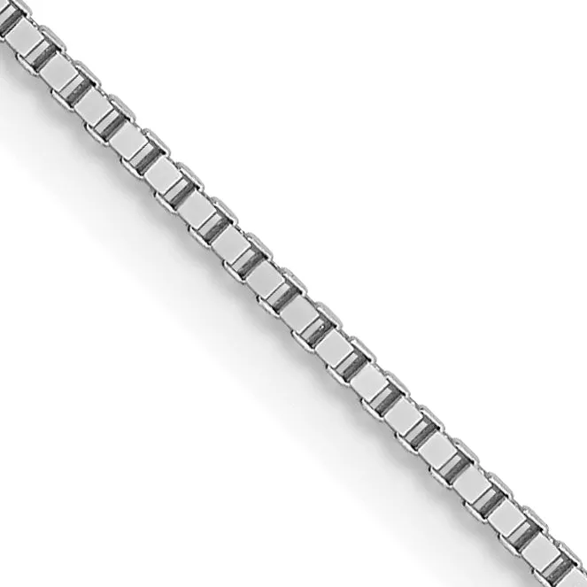 0.7mm 10K White Gold Box Chain
