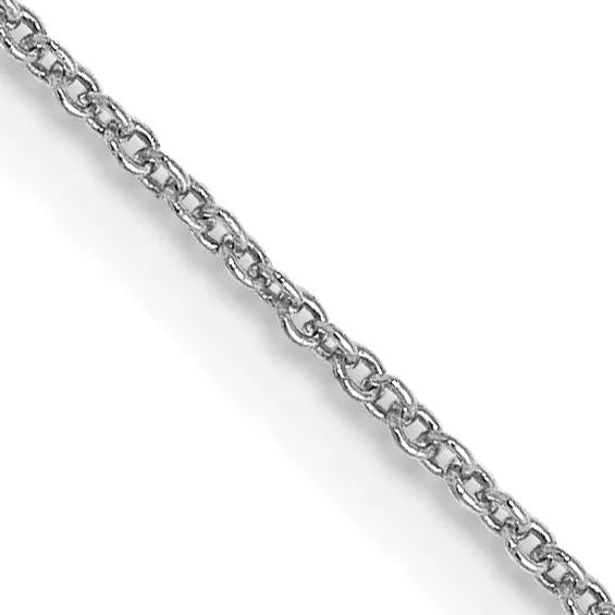 0.8mm 14K White Gold Round Cable Chain