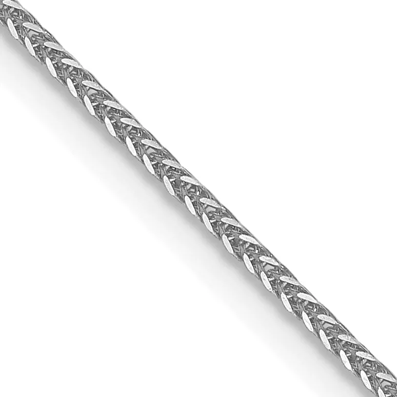 0.8mm 14K White Gold Wheat Chain