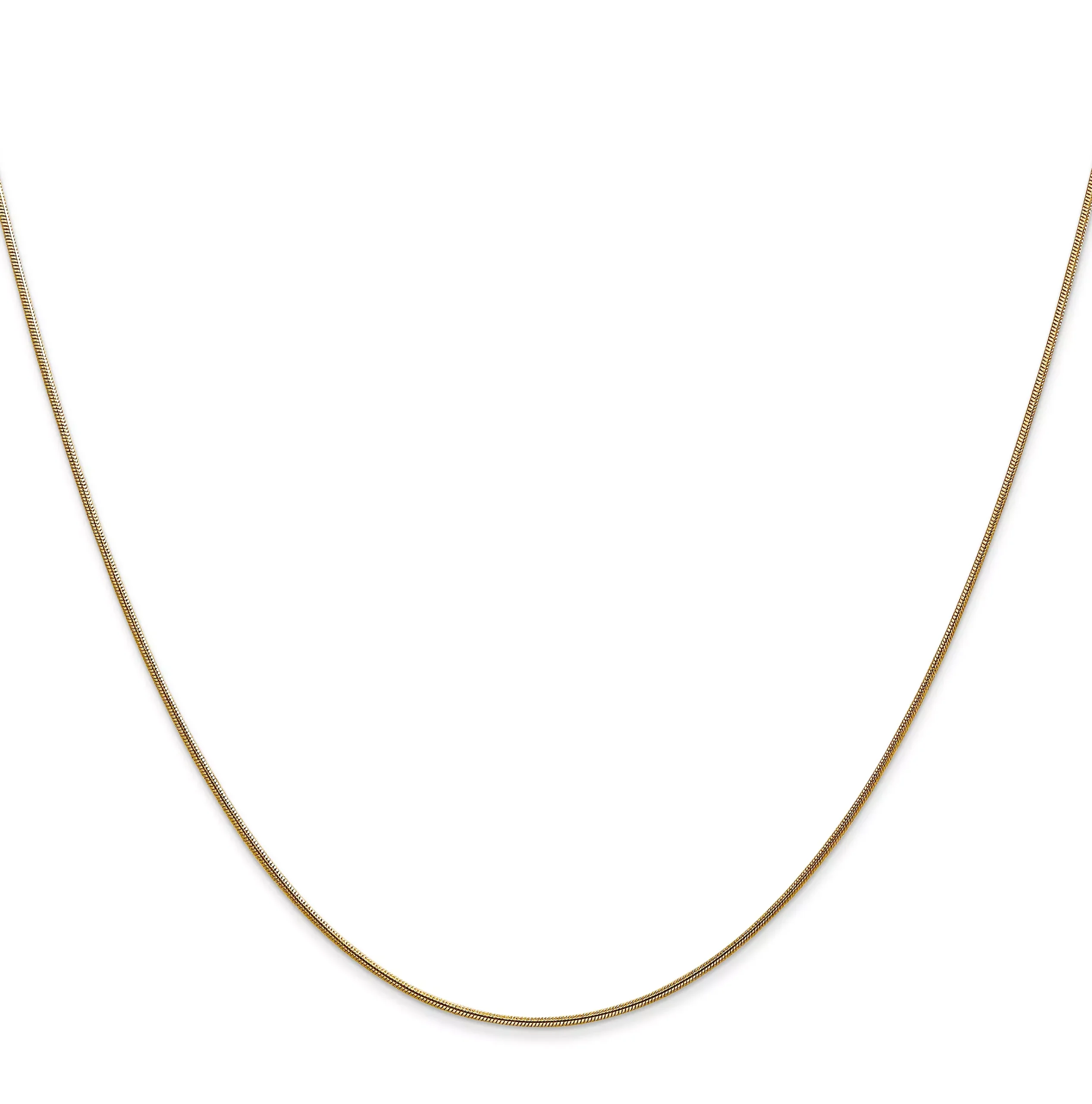 0.8mm 14K Yellow Gold Round Snake Chain