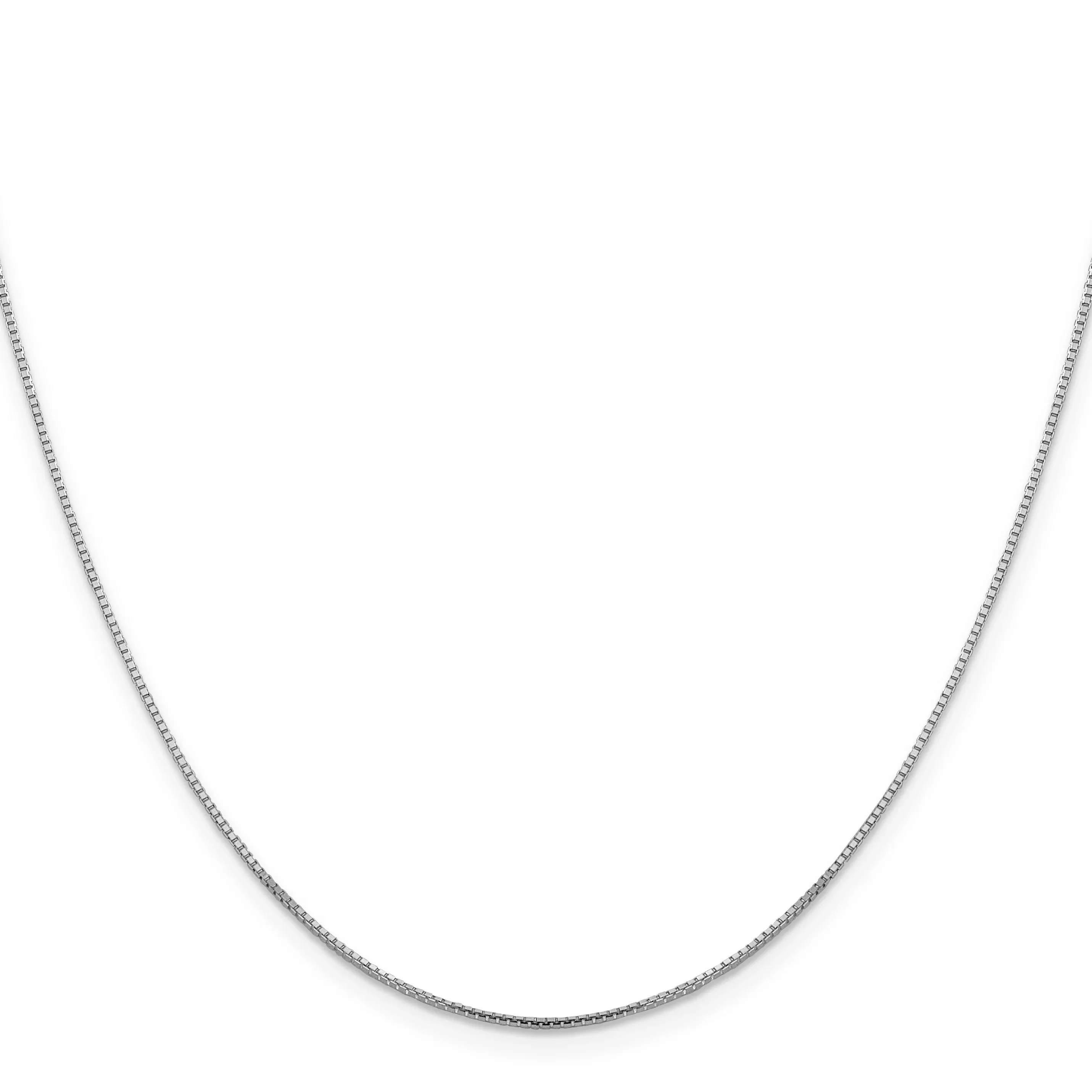 0.95mm 10K White Gold Sparkle Octagonal Box Chain