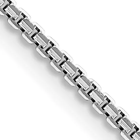 1.2mm 14K White Gold Concave Box Chain