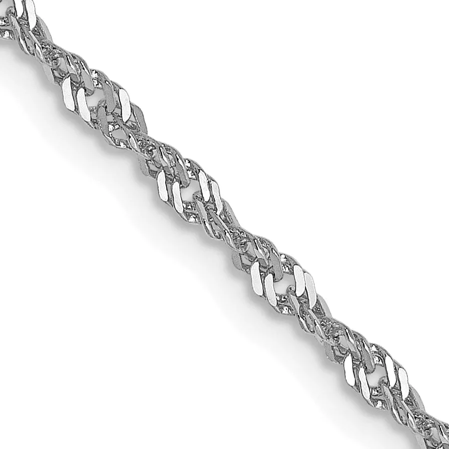 1.6mm 14K White Gold Singapore Chain