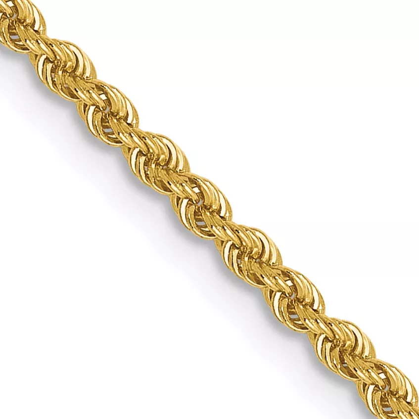 1.6mm 14K Yellow Gold Solid Rope Chain