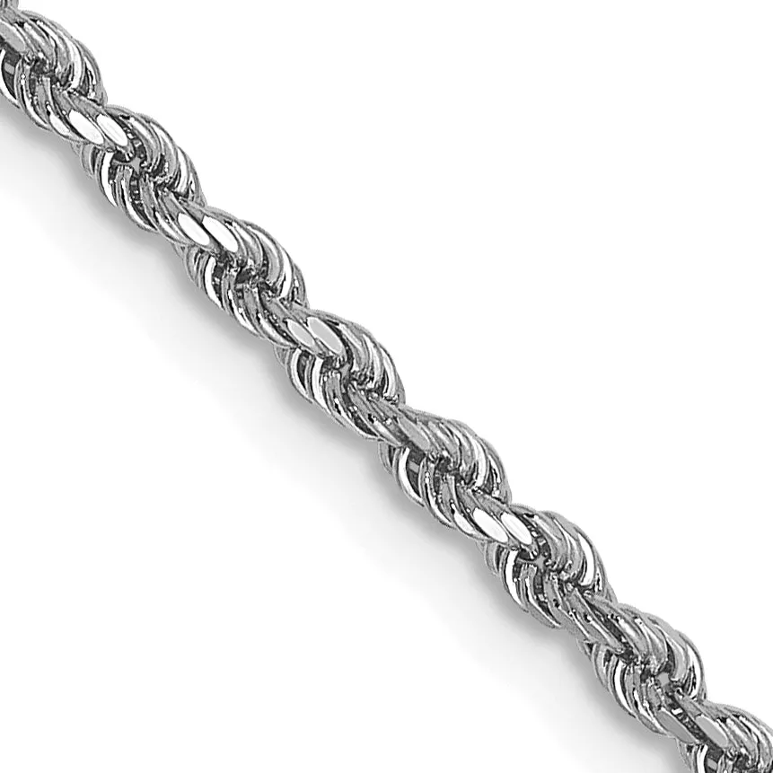 1.75mm 14K White Gold Diamond-Cut Rope Chain