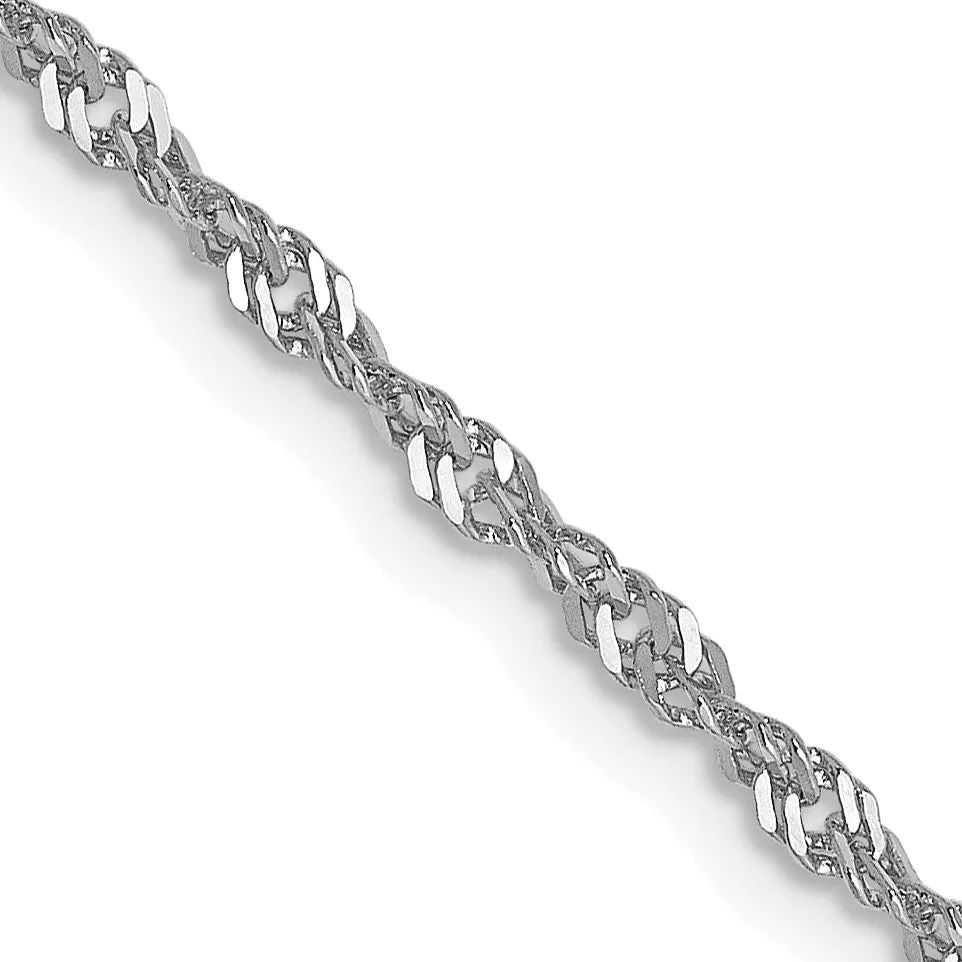 1.7mm 10K White Gold Singapore Chain