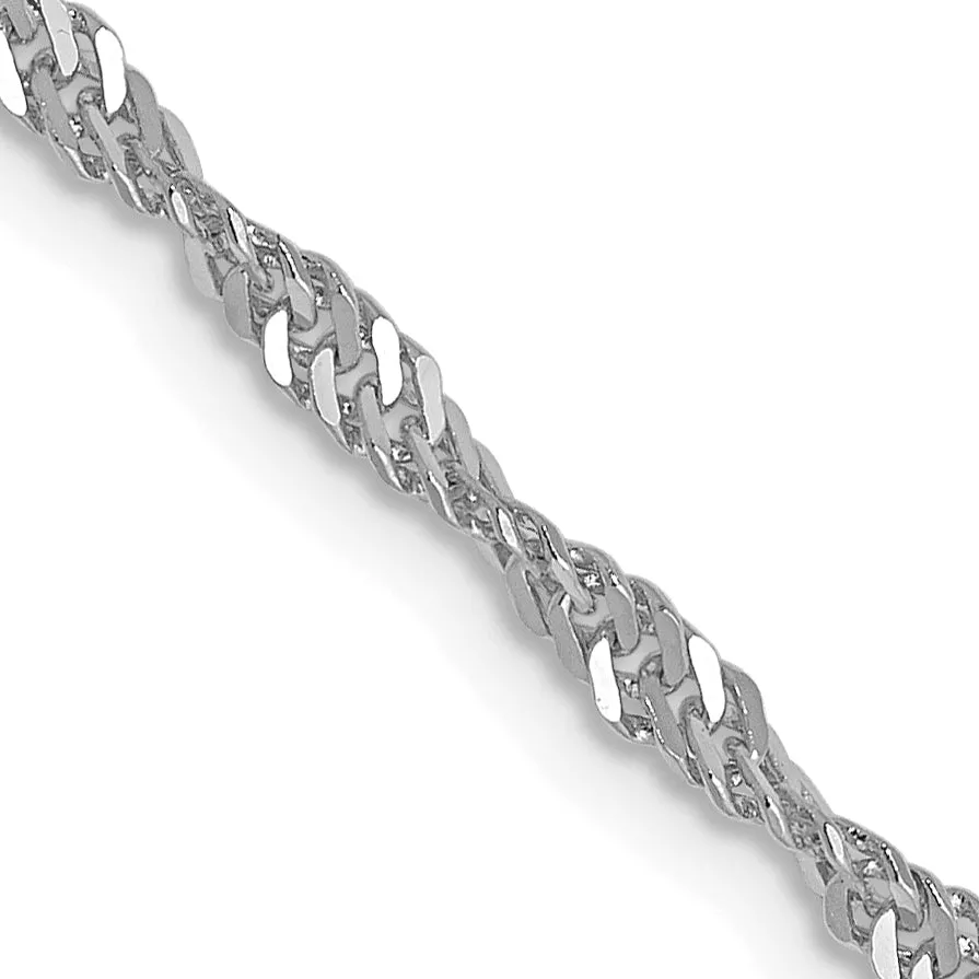1.9mm 14K White Gold Singapore Chain