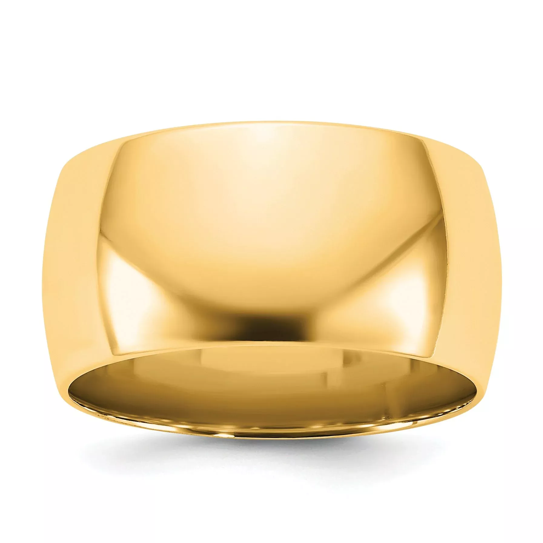10.0mm 14K Yellow Gold Lightweight Comfort Fit Wedding Band
