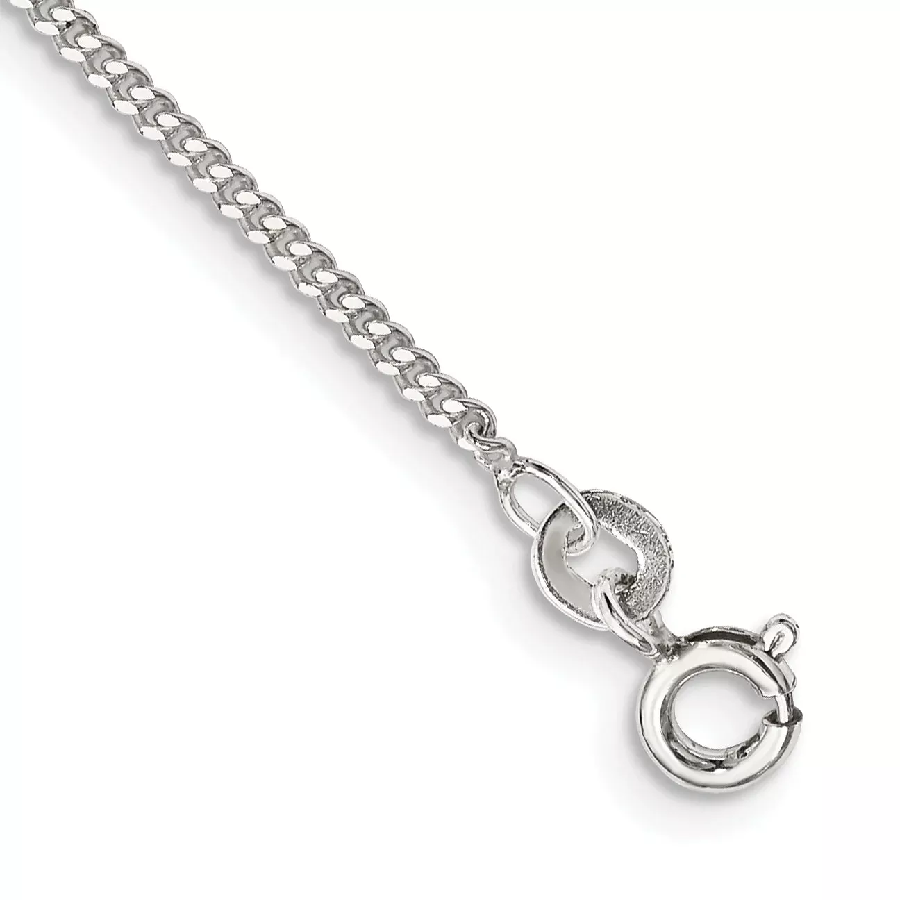 10 Inch Sterling Silver 1.5mm Curb Chain Anklet