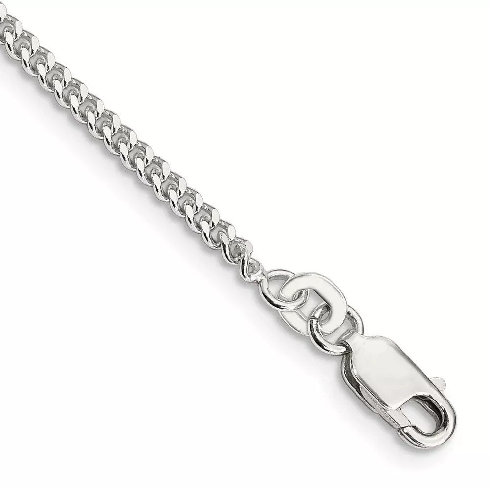 10 Inch Sterling Silver 2mm Curb Chain Anklet