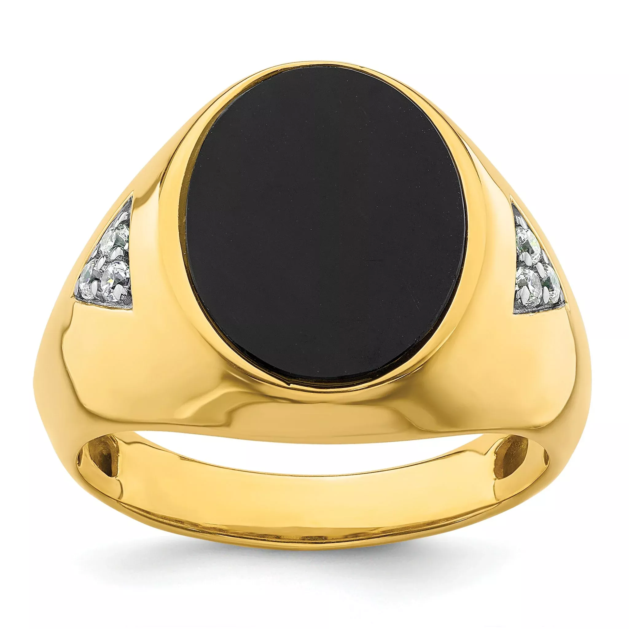 10k 1/6 carat Lab Grown Diamond VS/SI+ G+ and Onyx Complete Men's Ring