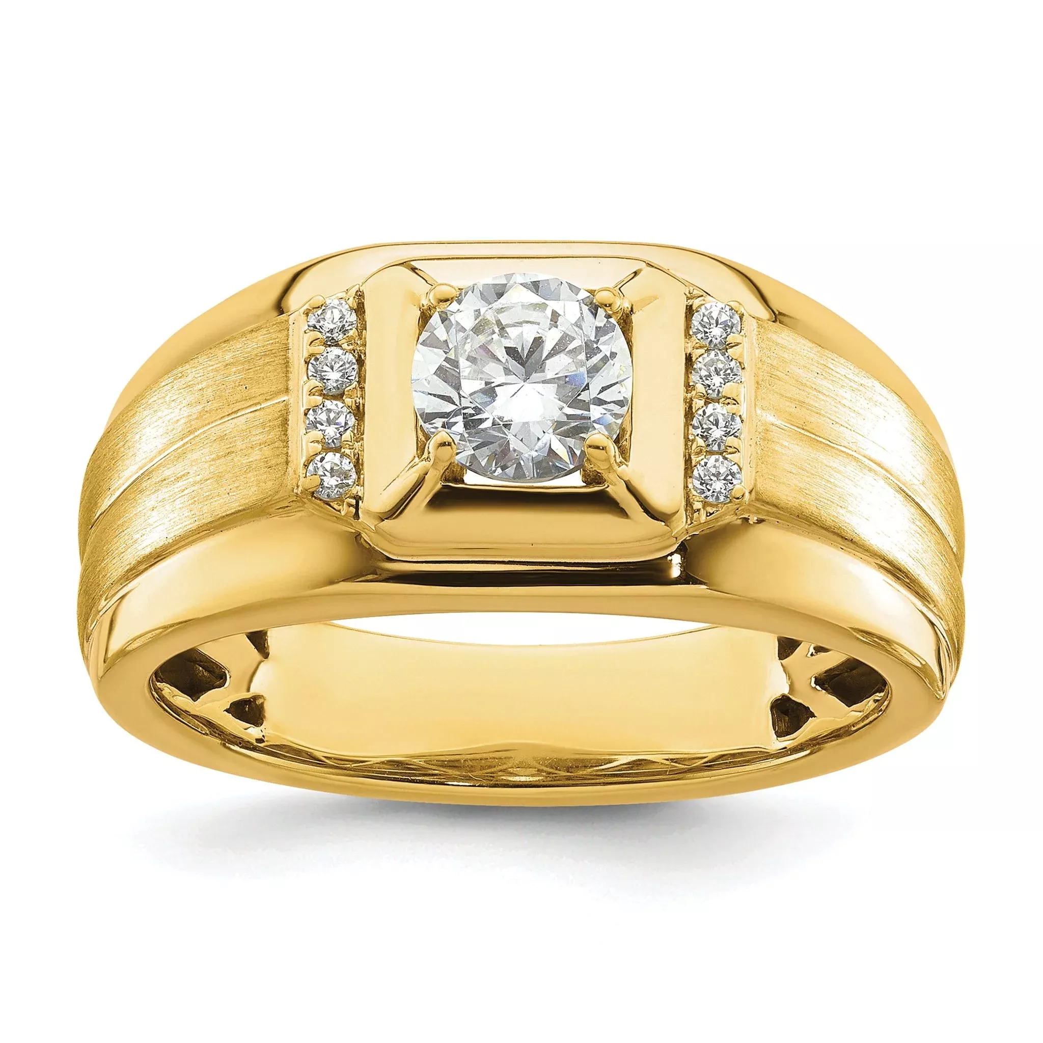 10k 7/8 carat Lab Grown Diamond VS/SI+ G+ Complete Men's Ring