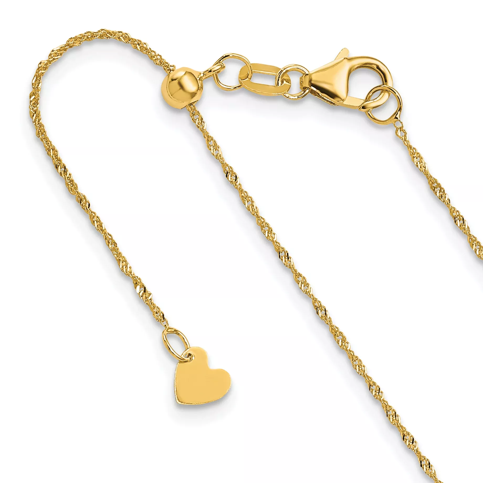 10K Adjustable 1mm Singapore Chain