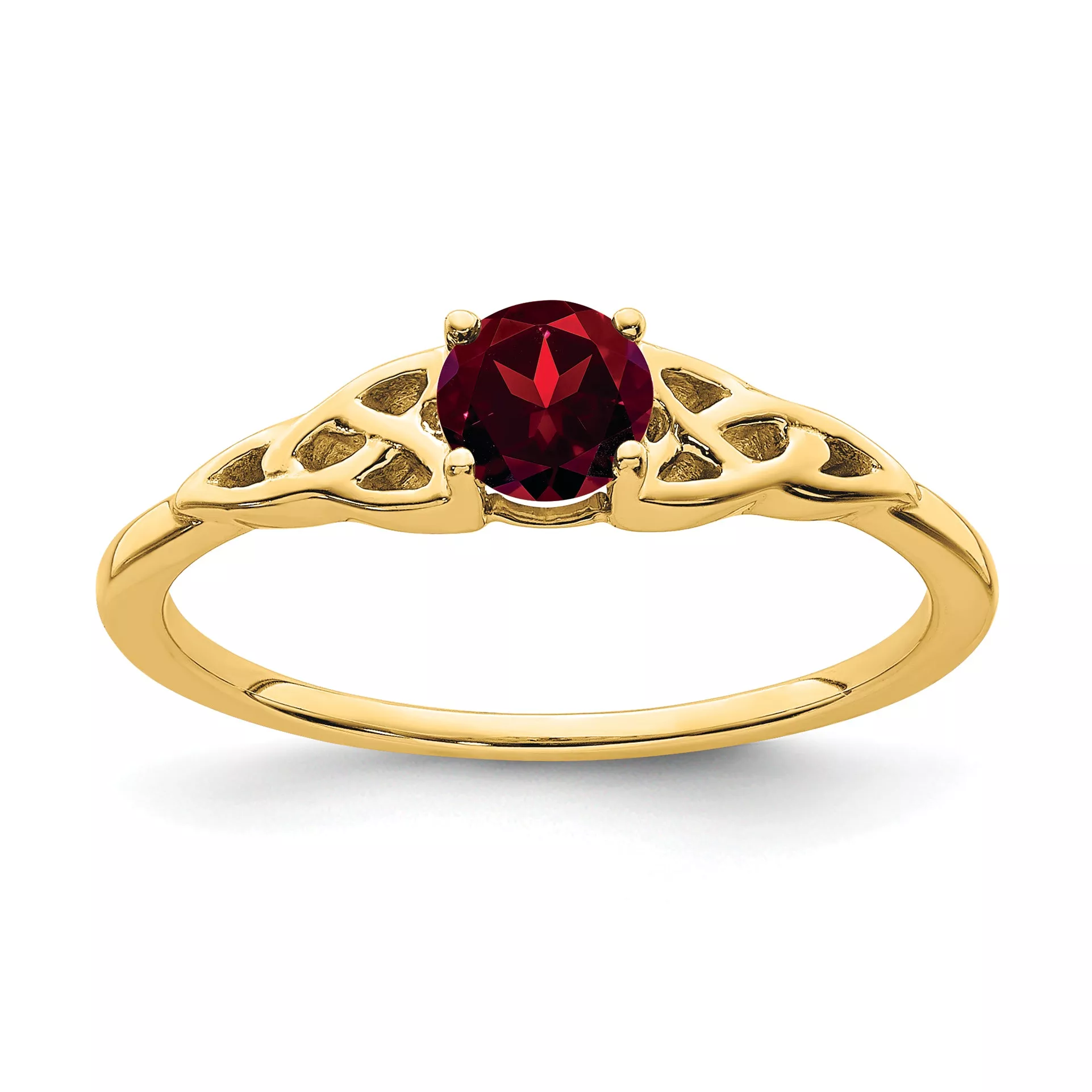 10k Garnet Celtic Knot Ring