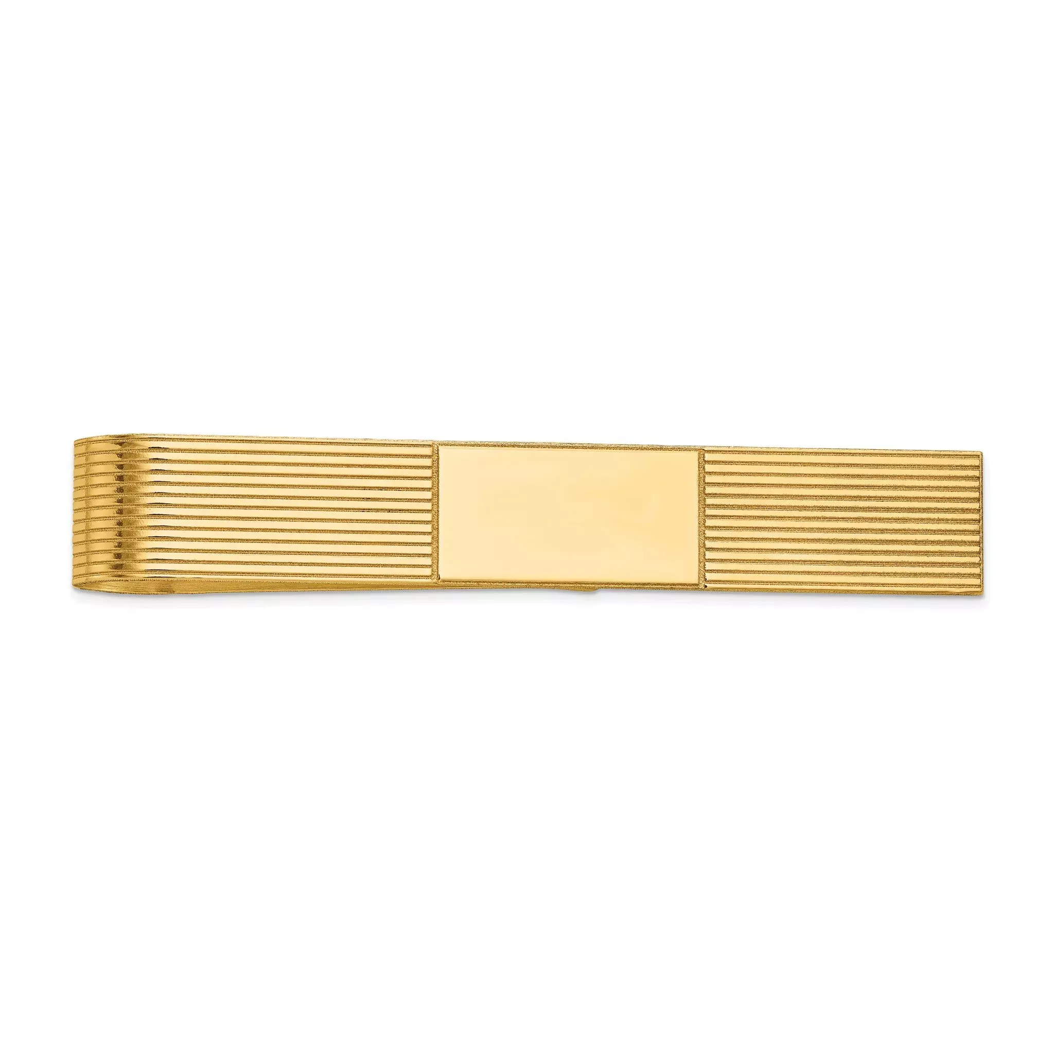 10k Men's Grooved Engravable Tie Bar