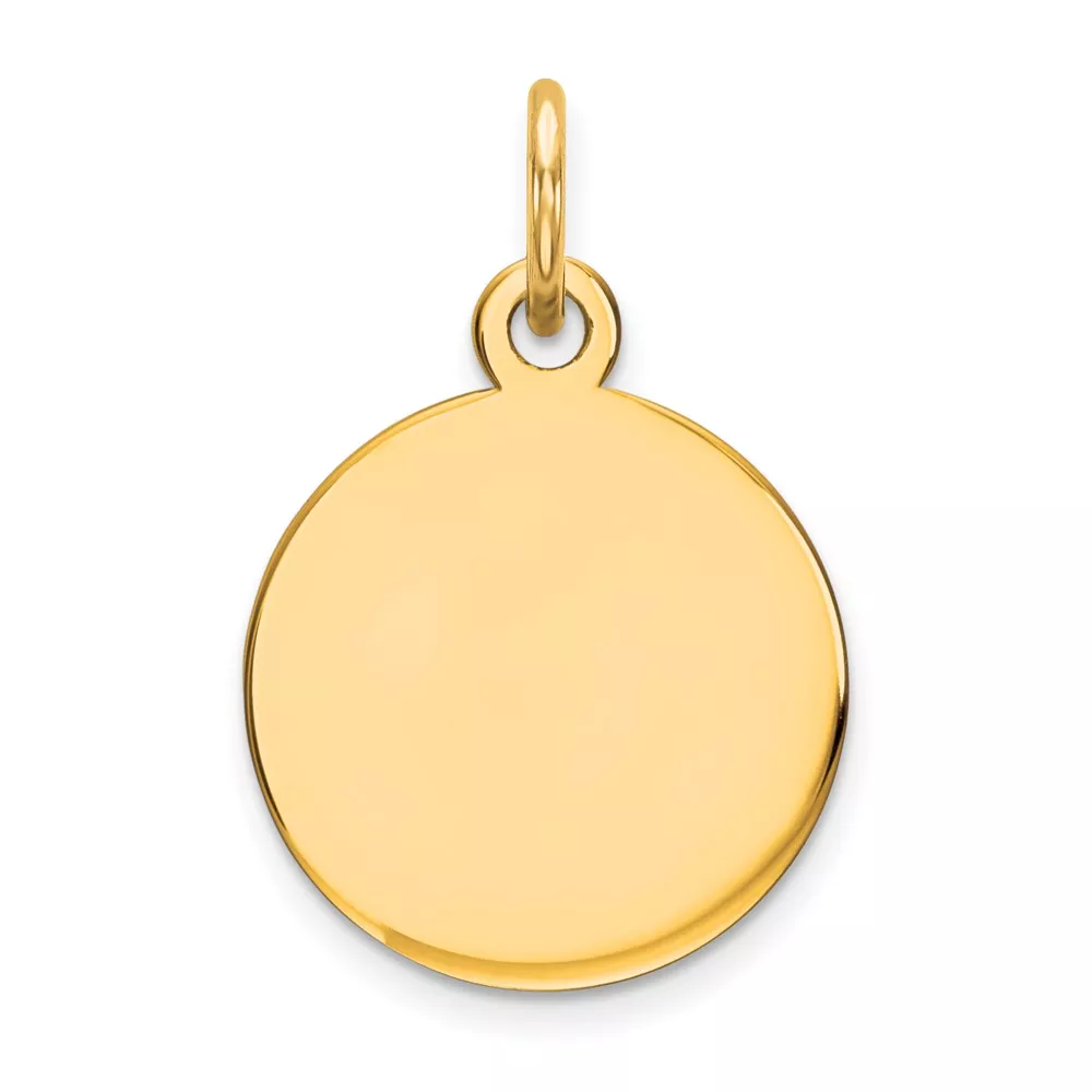 10K Plain .013 Gauge 11.5×11.5mm Round Disc Charm