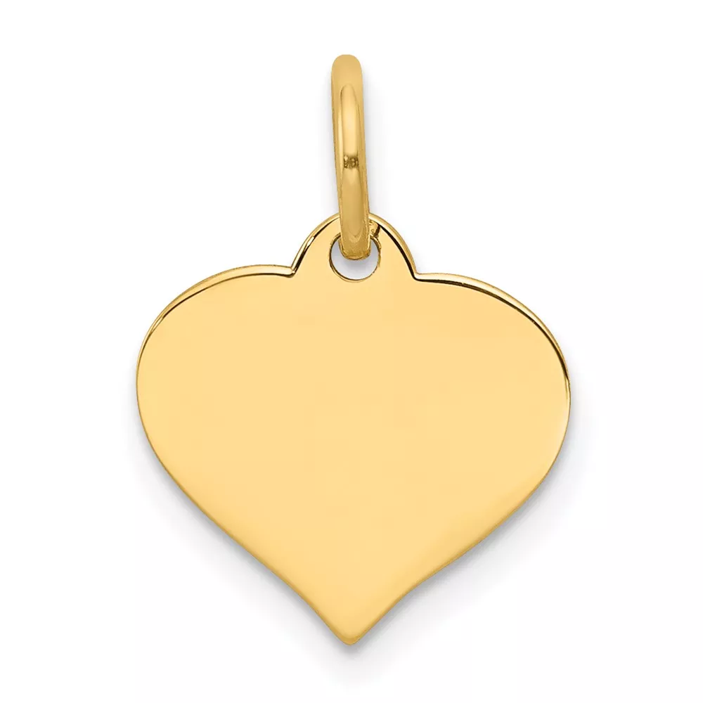 10k Plain .013 Gauge 12×10.5mm Heart Disc Charm