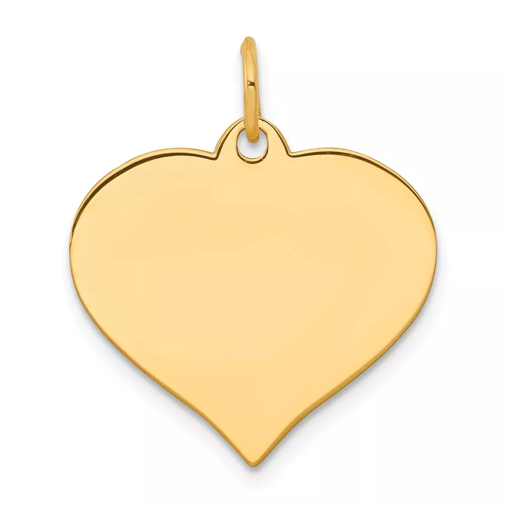 10k Plain .013 Gauge 19.3×16.9mm Heart Disc Charm