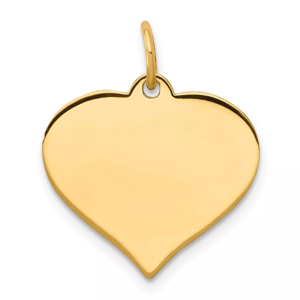 10k Plain .018 Gauge 16.8×14.8mm Heart Disc Charm