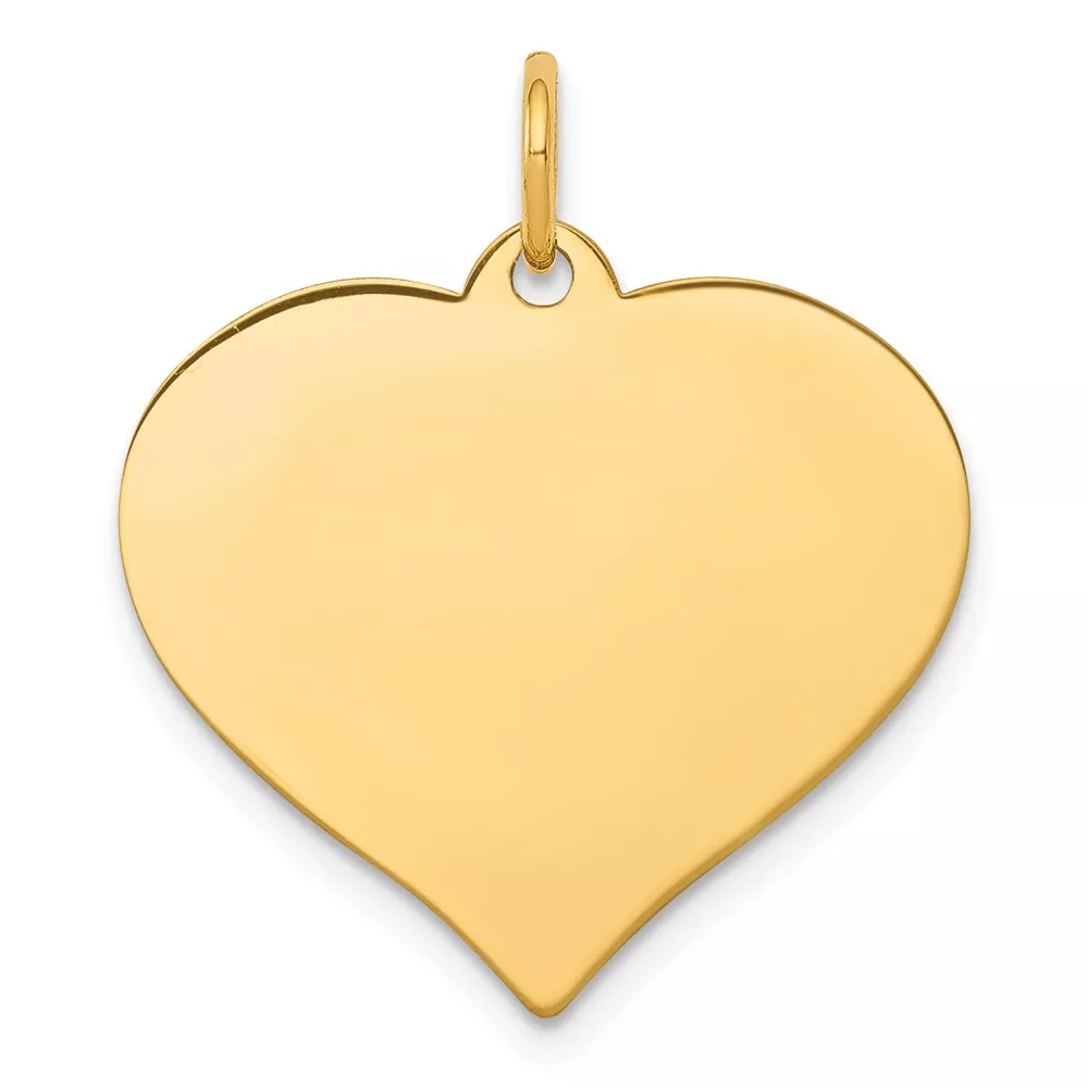 10k Plain .018 Gauge 21.7×18.8mm Heart Disc Charm