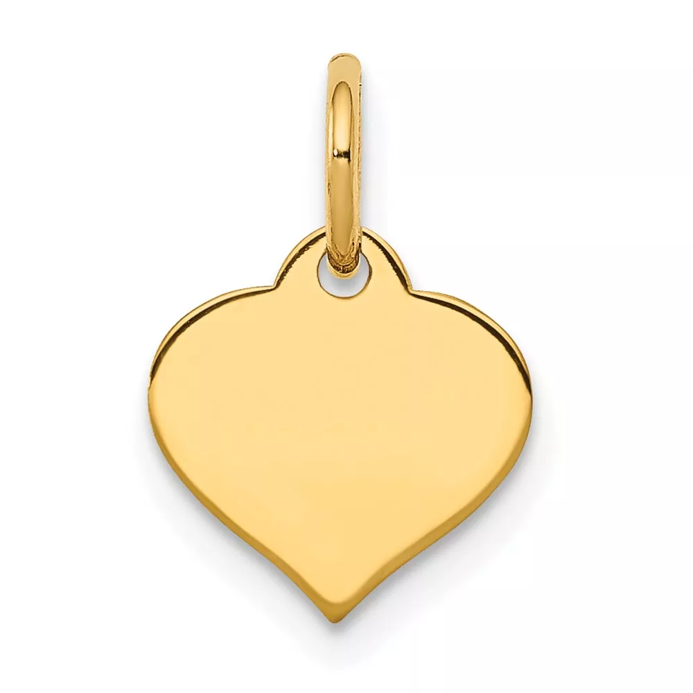 10k Plain .018 Gauge 9.6×8.4mm Heart Disc Charm