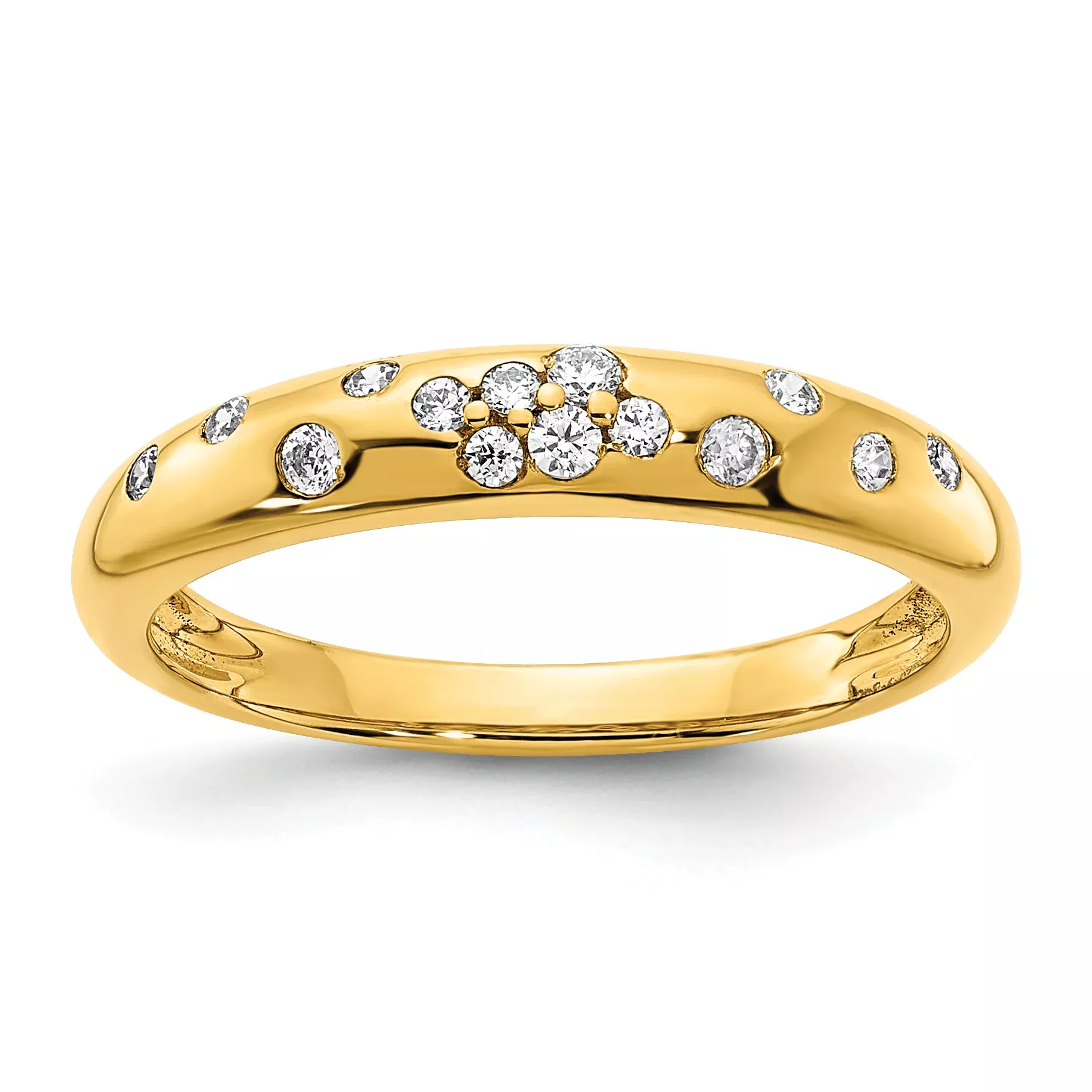 10K Polished Diamond Sprinkle Ring