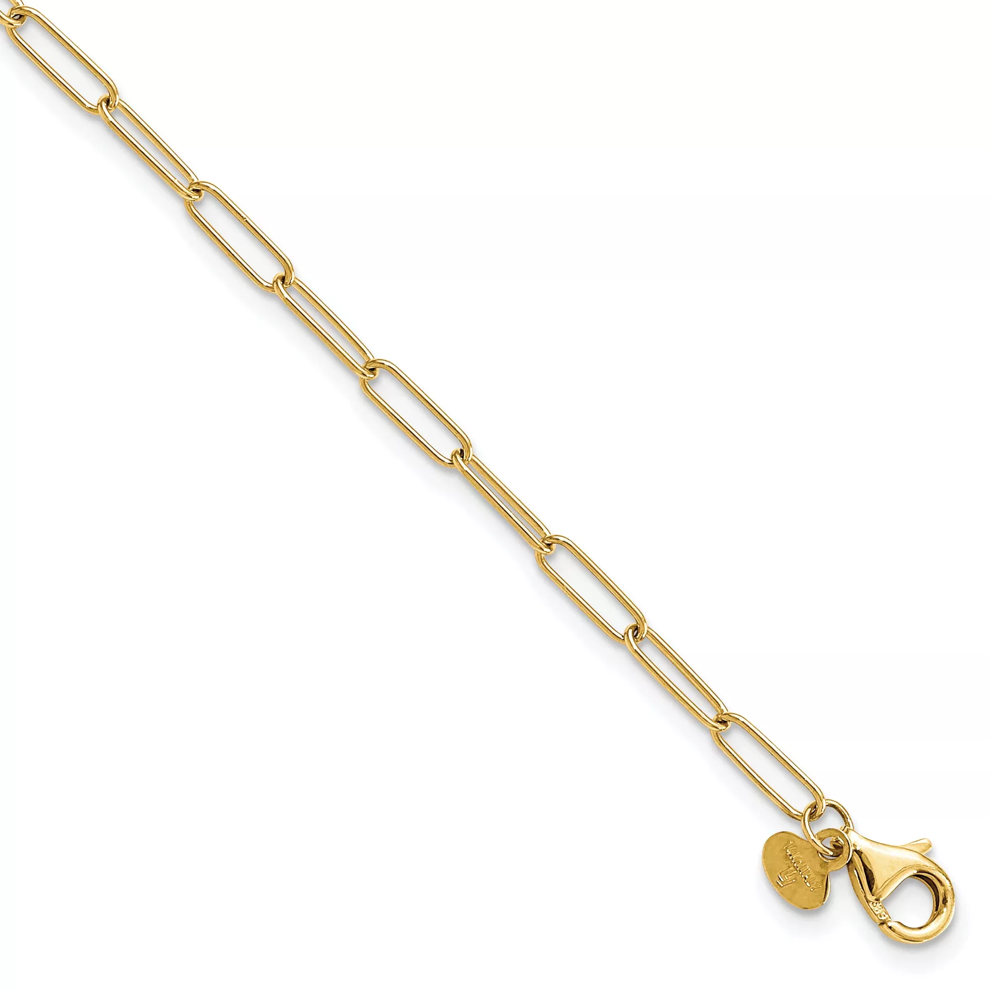10K Polished Fancy Link Anklet