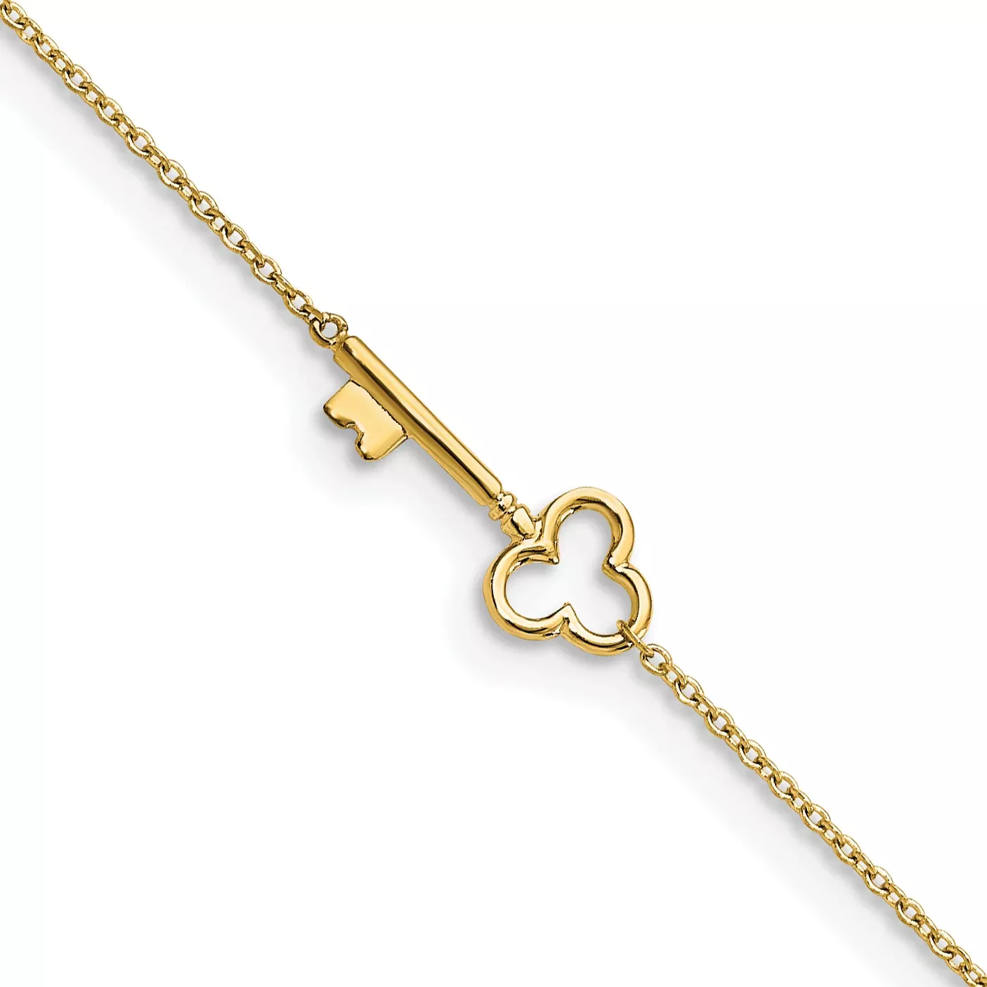 10K Polished Key 9in plus 1in ext. Anklet