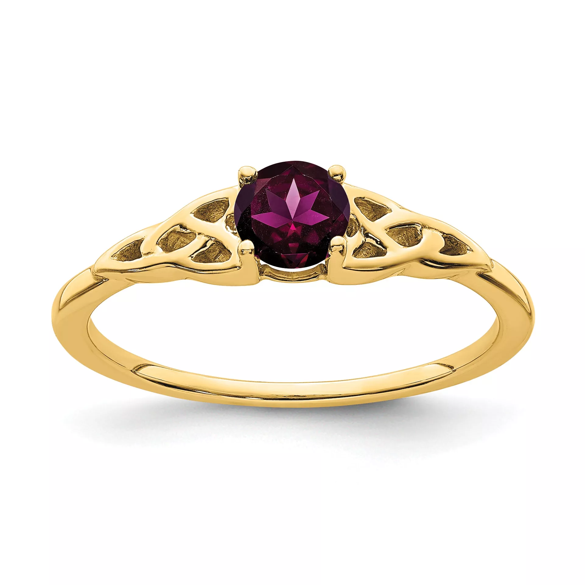 10k Rhodolite Garnet Celtic Knot Ring
