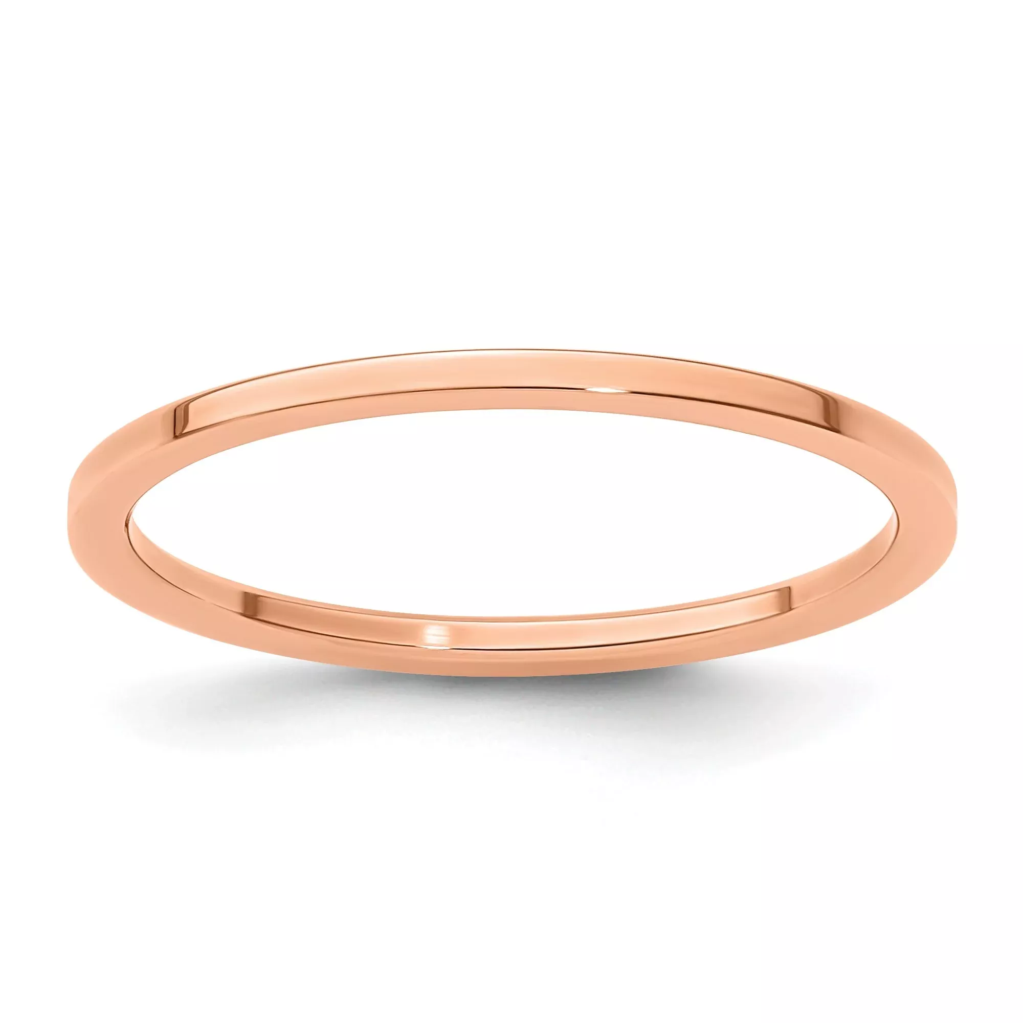 10k Rose Gold 1.2 mm Flat Polished Stackable Wedding Band