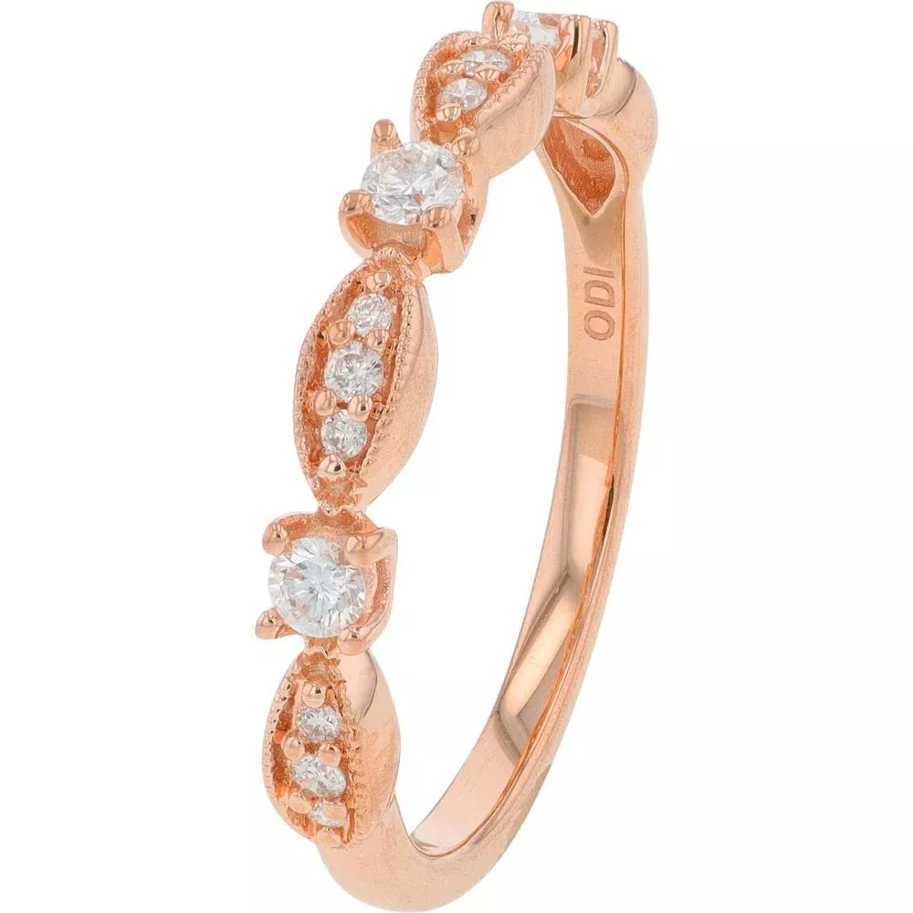 10K Rose Gold Diamond Band with 0.25 Total Carat Weight - Elegant and Timeless Design
