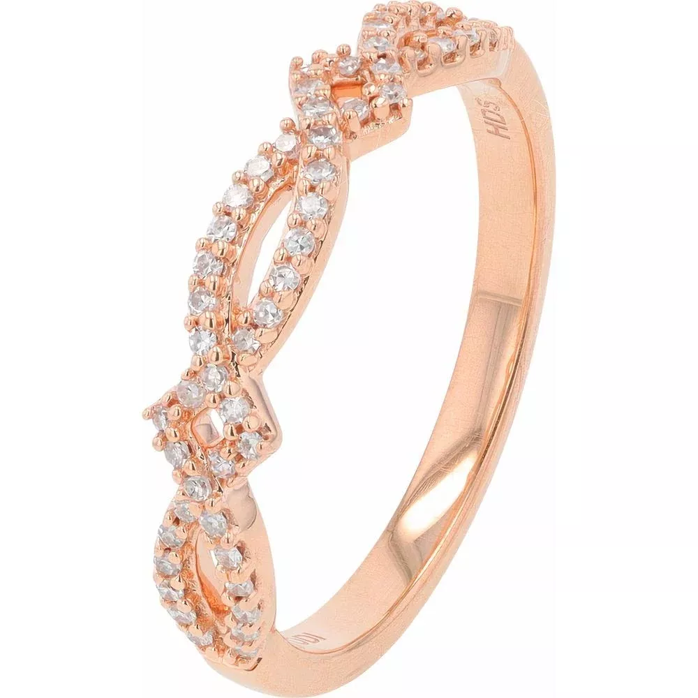 10K Rose Gold Diamond Infinity Band with 0.15 Carats Total Diamond Weight