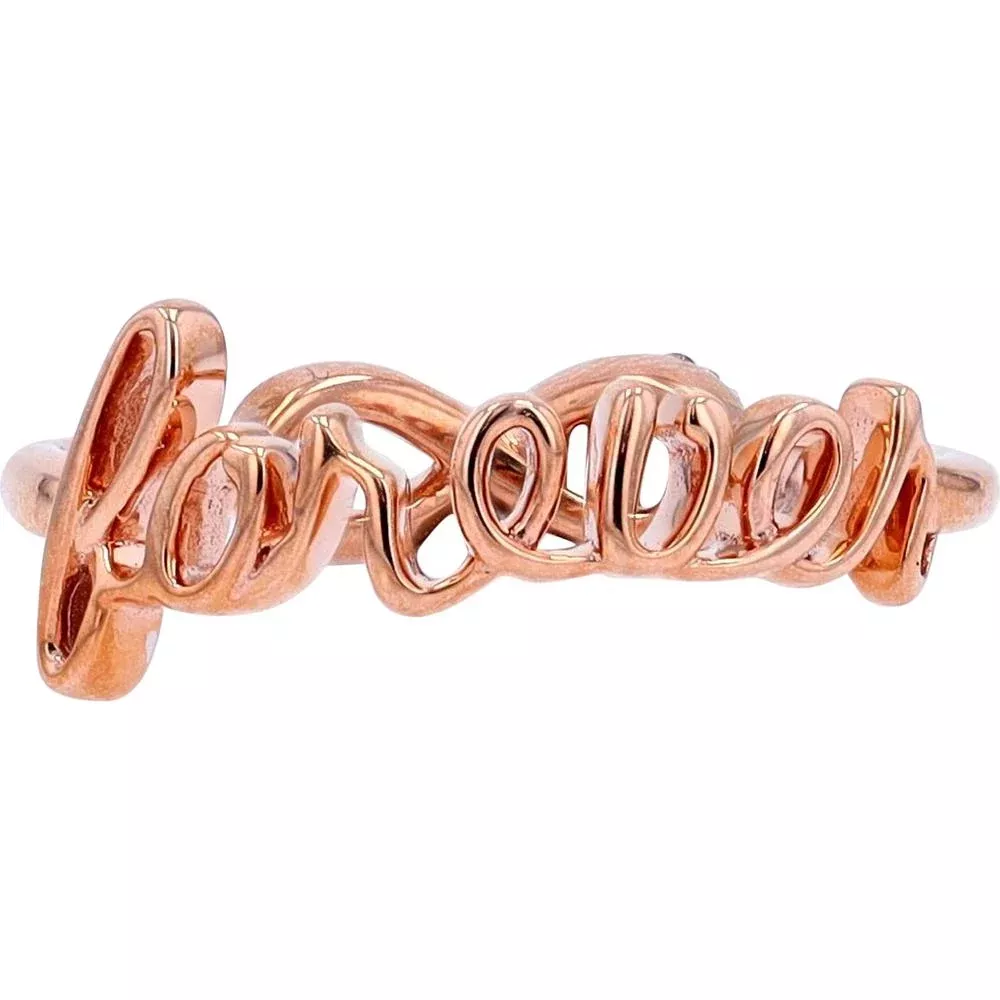 10K Rose Gold Reversible "Forever" Ring with 0.05 Carat Diamond Accents