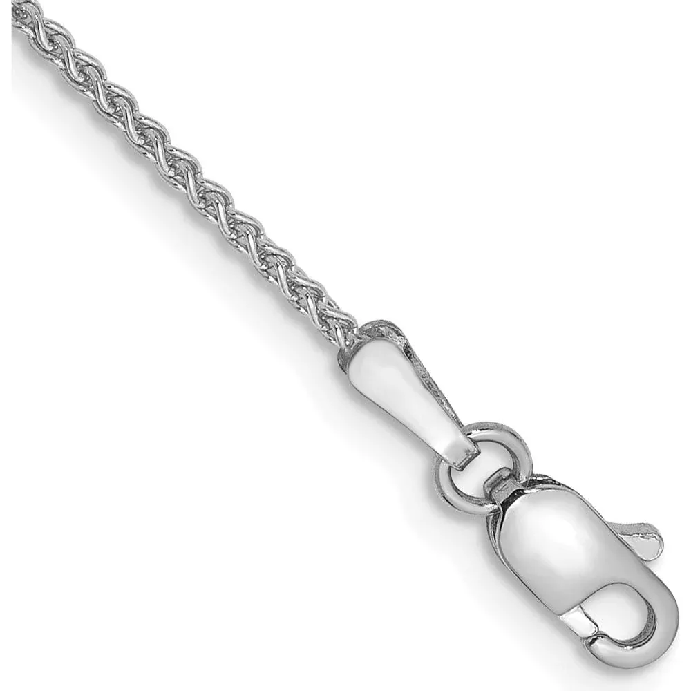 10K White Gold Spiga Chain Anklet - 10 Inch, 1.25mm Width by Oro Pregiato