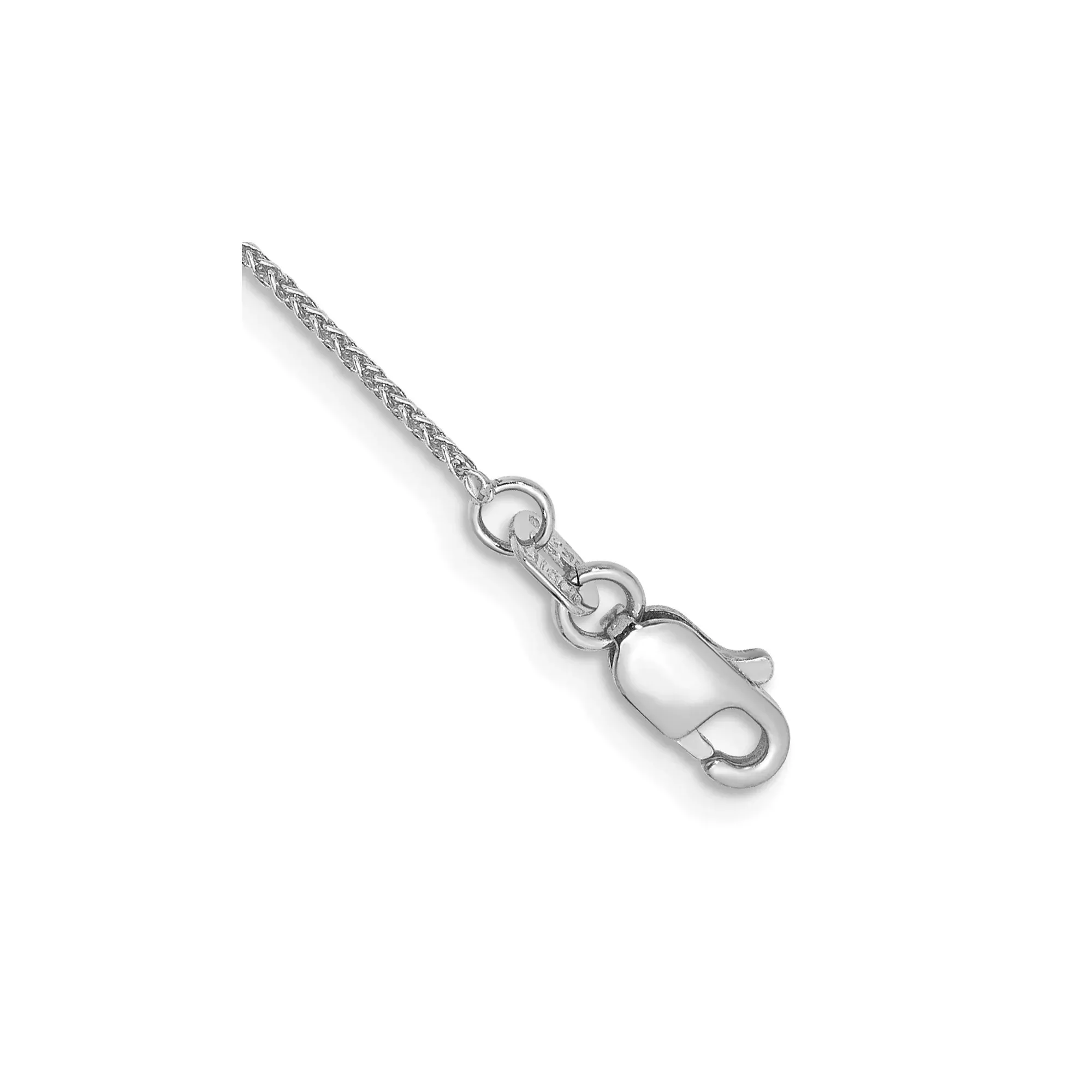 10K White Gold Spiga (wheat) Chain Anklet, 0.85 mm