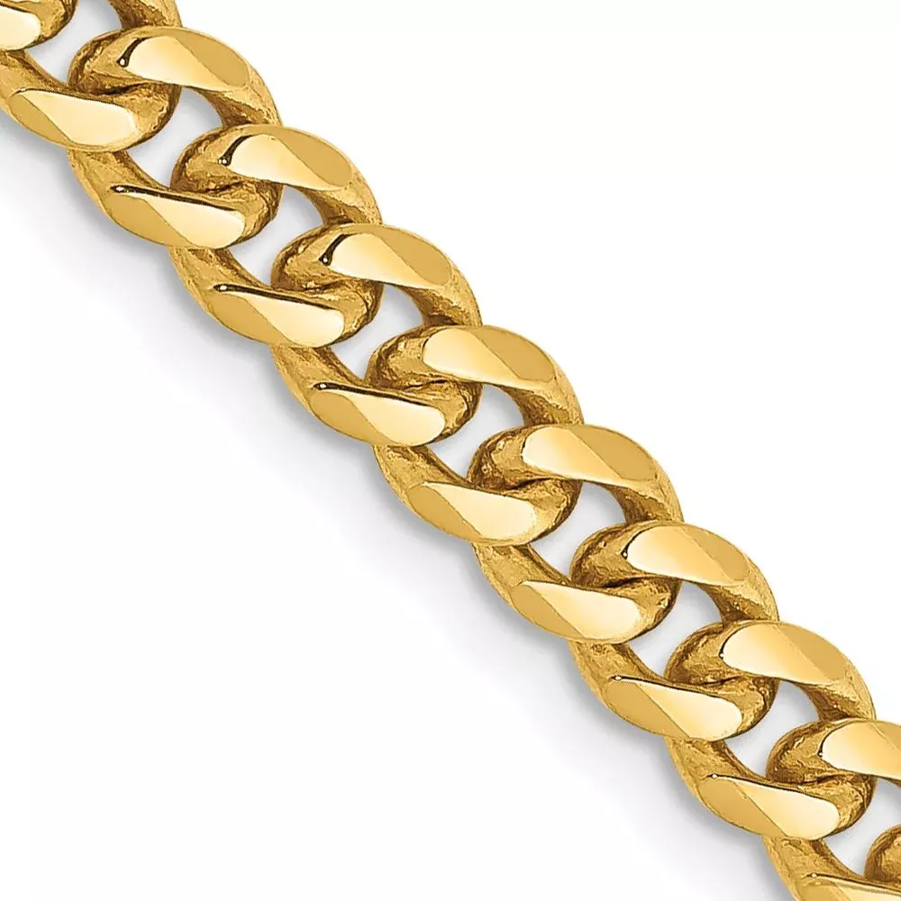 10K Yellow Gold 18" Solid Miami Cuban Chain Necklace - 4.25mm Width by Oro Pregiato