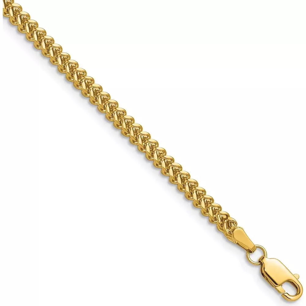 10K Yellow Gold 20" 2.3mm Franco Chain Necklace - Polished Finish by Oro Pregiato