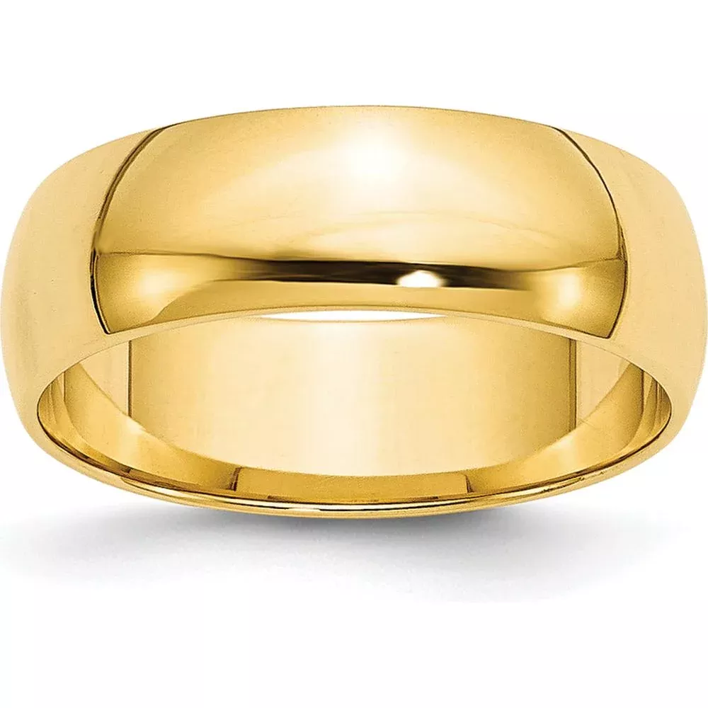 10K Yellow Gold 6mm Half Round Polished Lightweight Wedding Band - Size 9.5 by Luciano & Cie