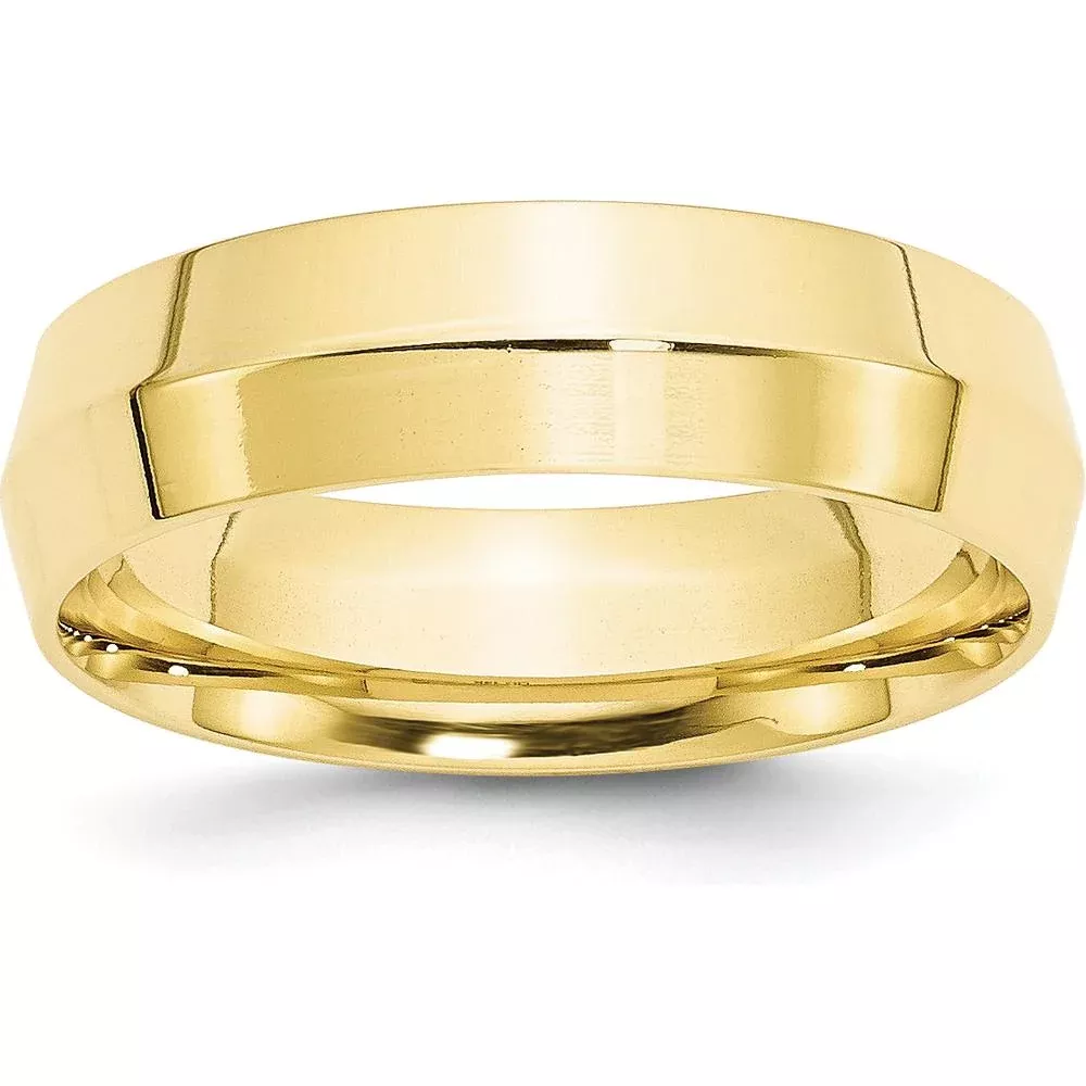 10K Yellow Gold 6mm Knife Edge Comfort Fit Wedding Band - Size 9.5 by Luciano & Cie