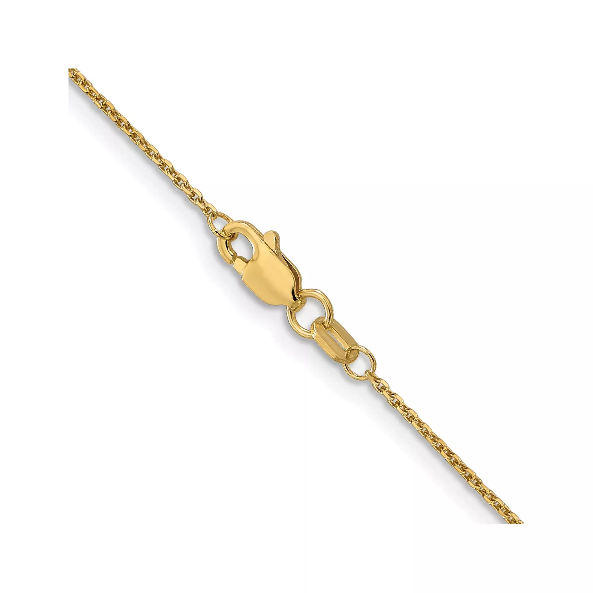 10K Yellow Gold Cable Chain Anklet, 0.95 mm