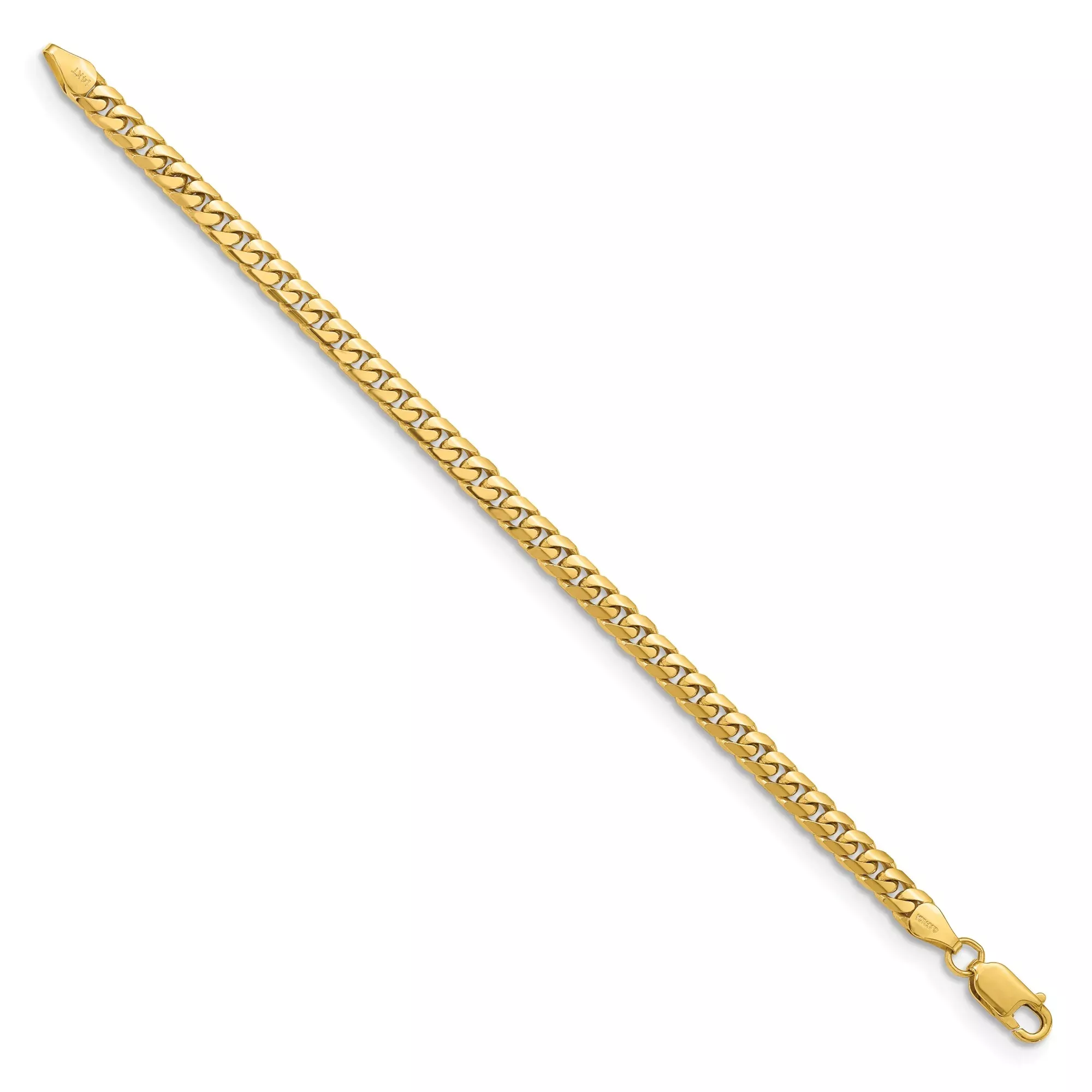 10K Yellow Gold Cuban Chain Anklet, 5 mm