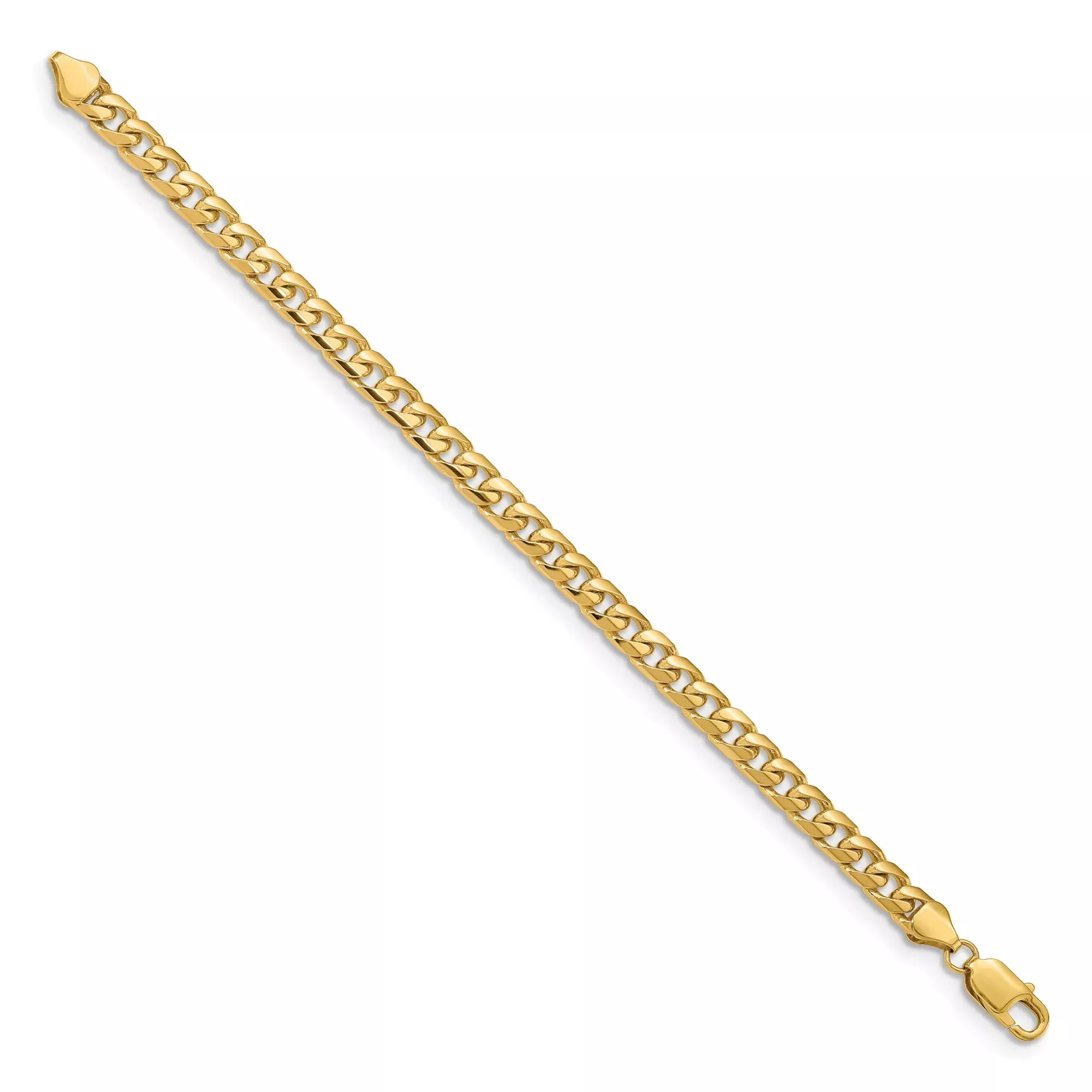 10K Yellow Gold Cuban Chain Anklet, 6.25 mm