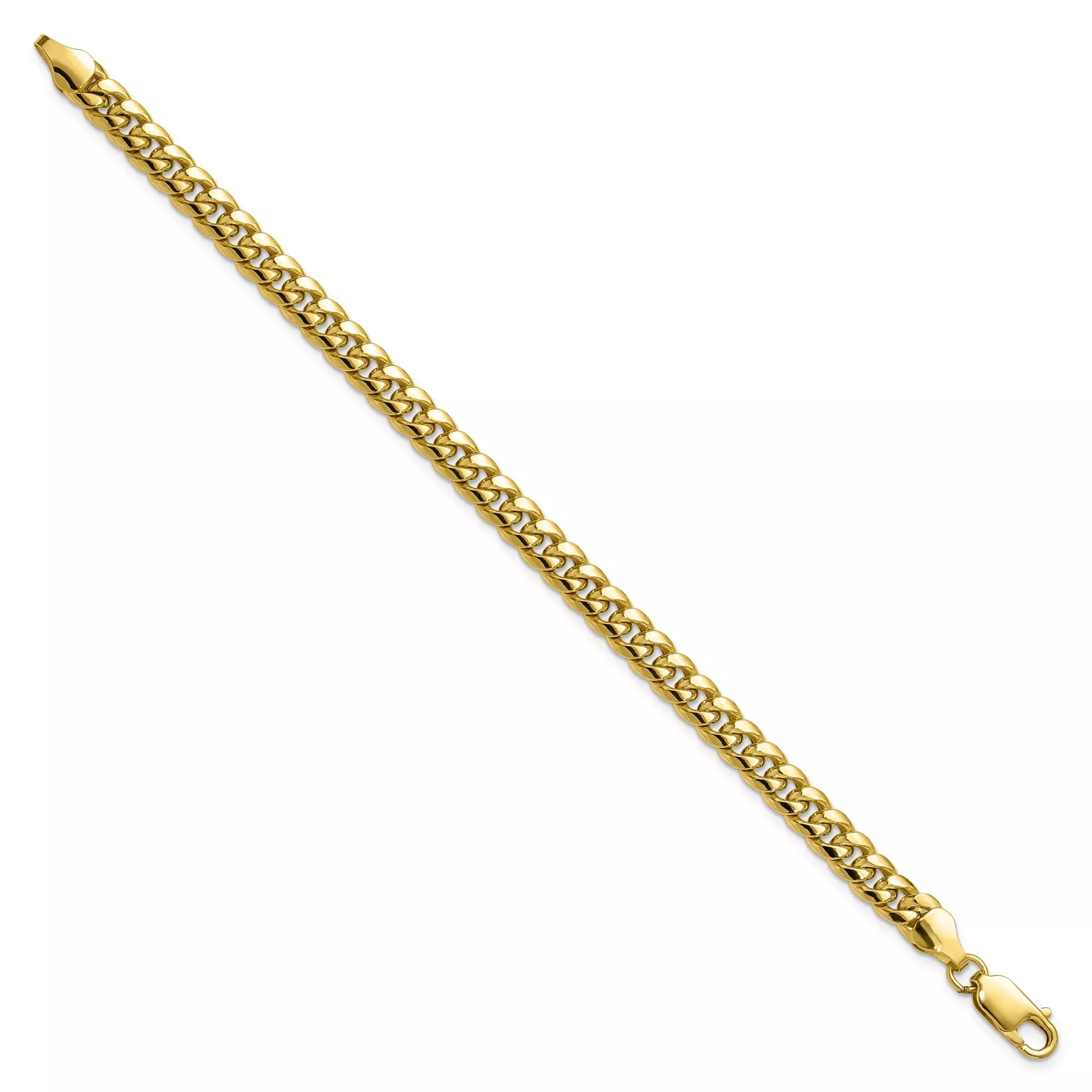 10K Yellow Gold Cuban Chain Anklet, 6 mm