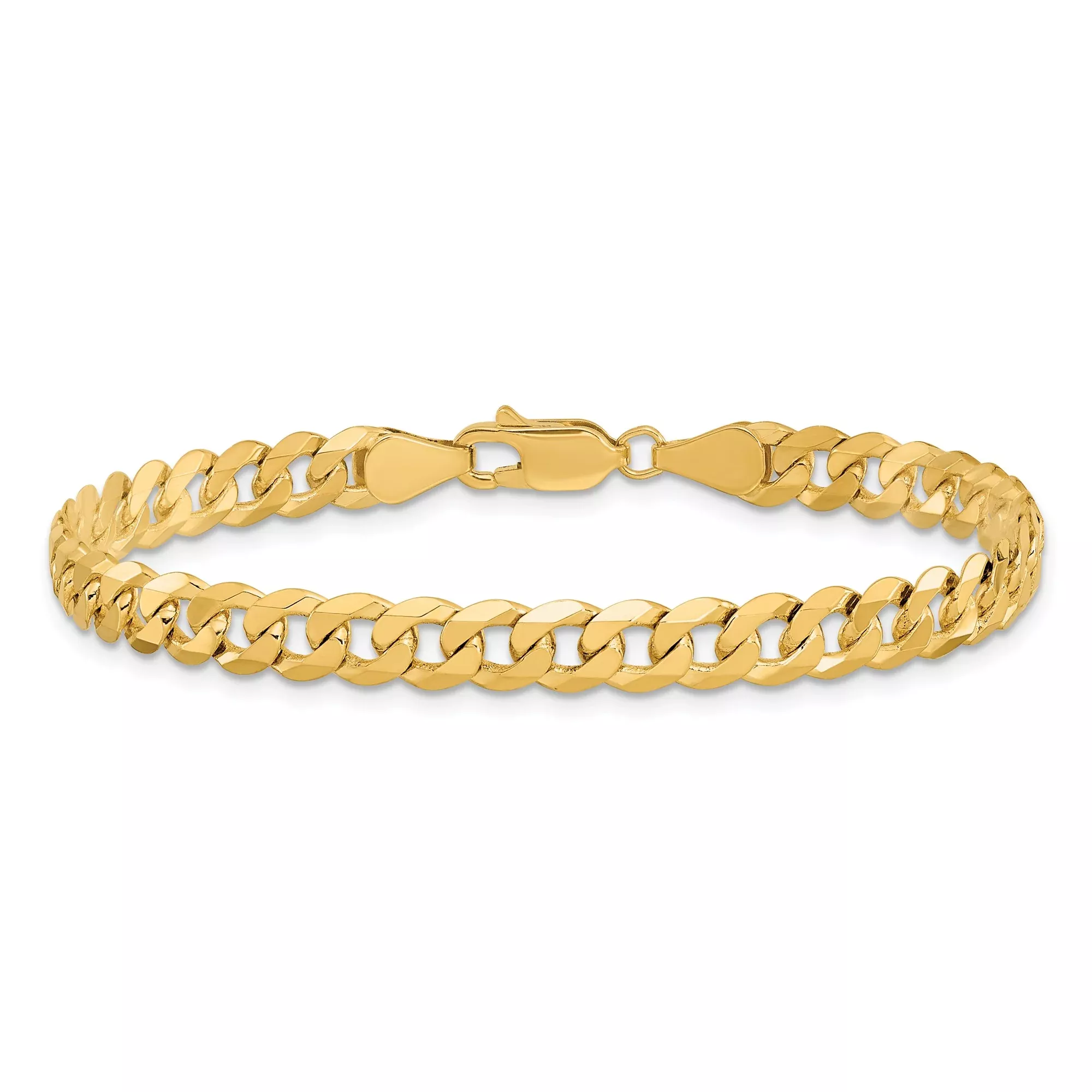 10K Yellow Gold Curb Chain Anklet, 5.75 mm