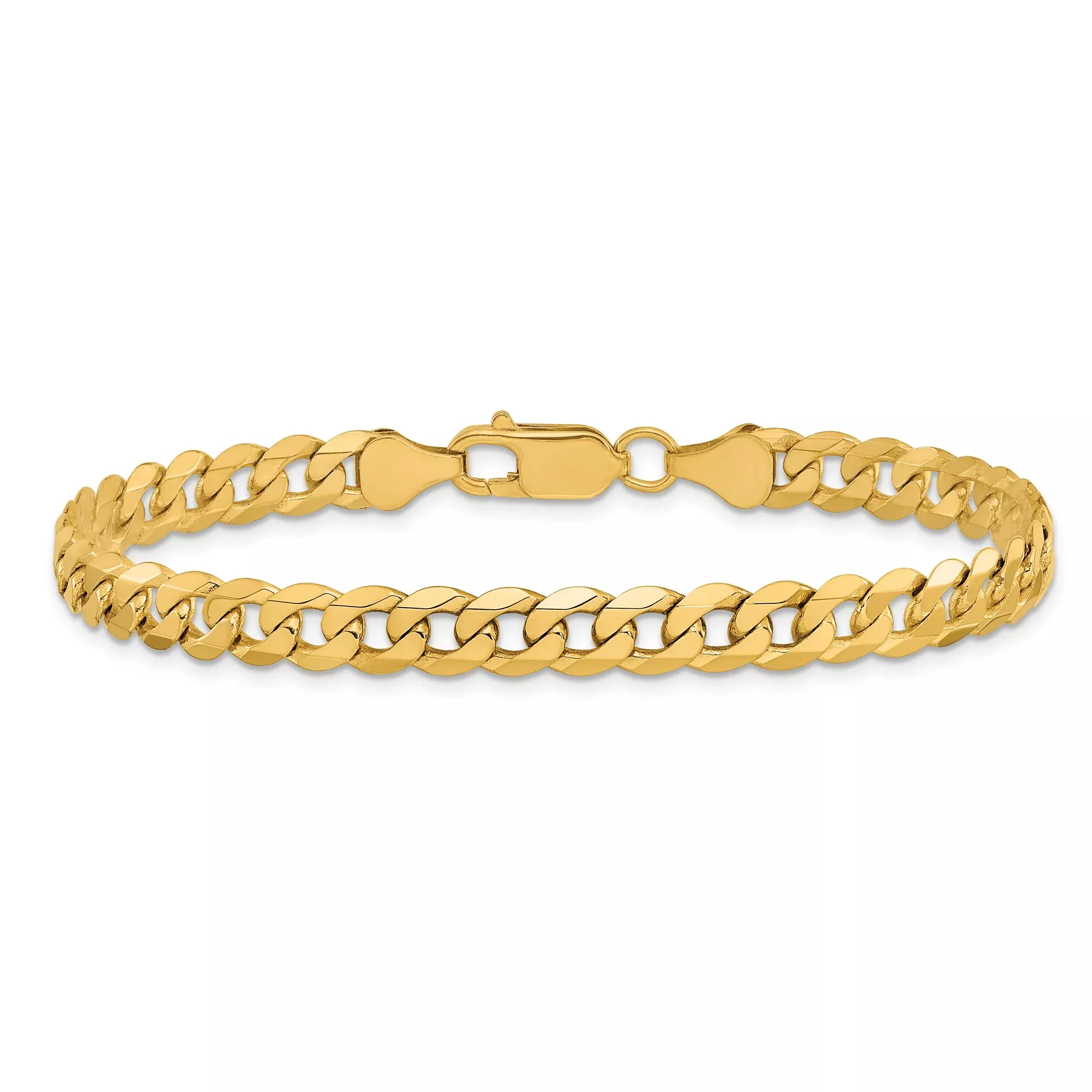 10K Yellow Gold Curb Chain Anklet, 6.25 mm