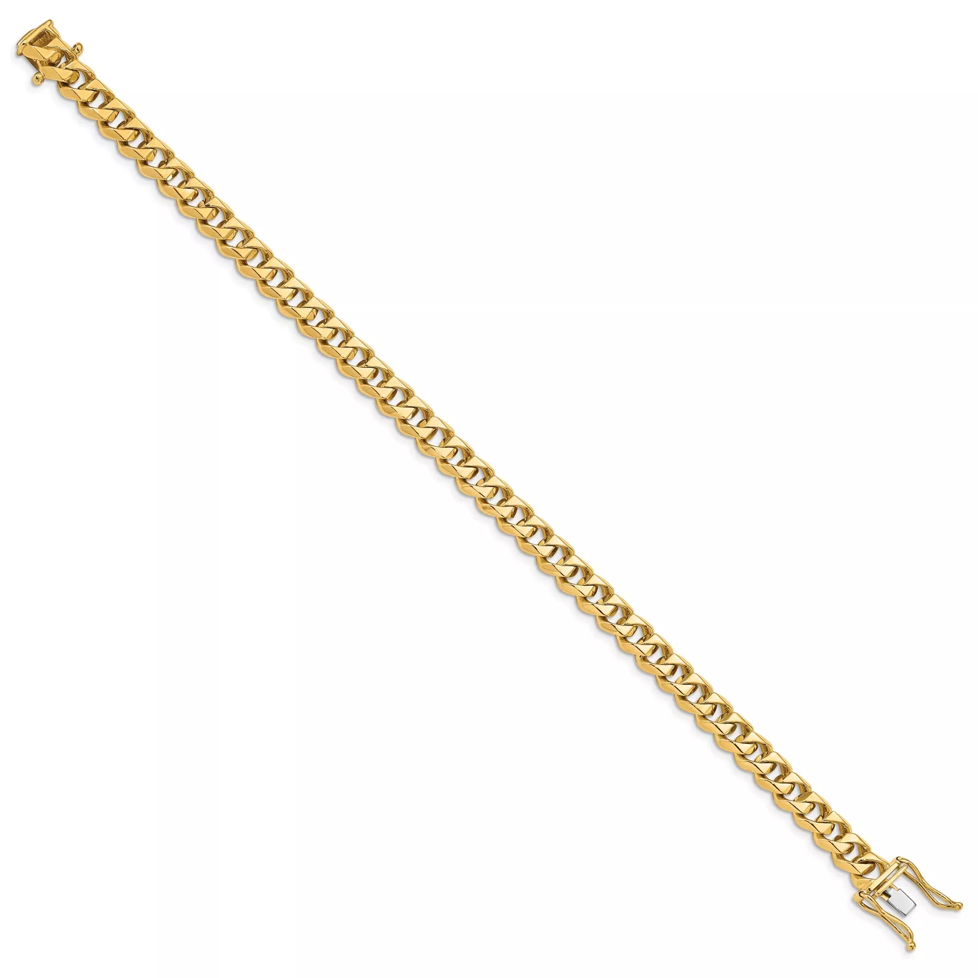 10K Yellow Gold Curb Chain Anklet, 7 mm