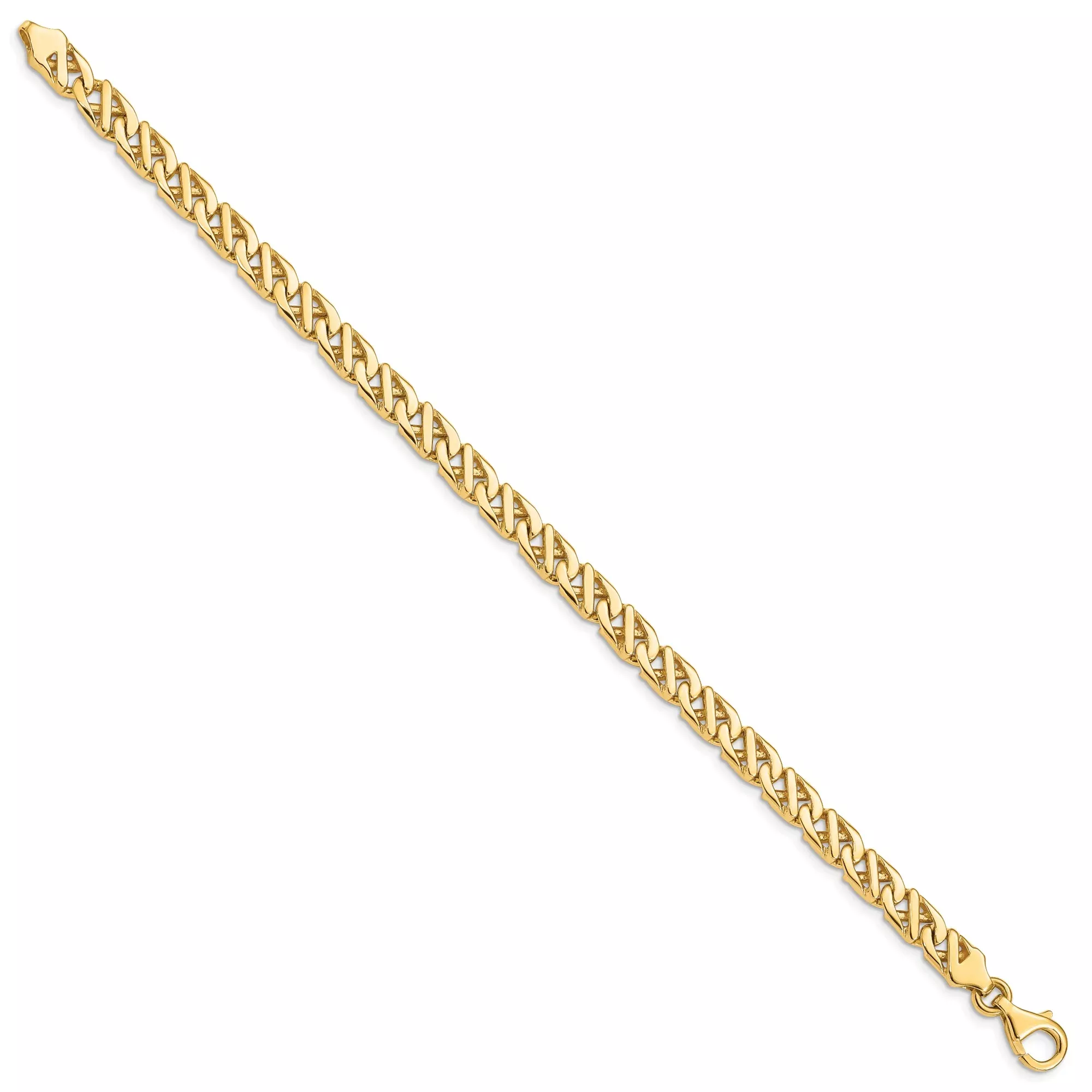 10K Yellow Gold Fancy Chain Anklet, 6.1 mm