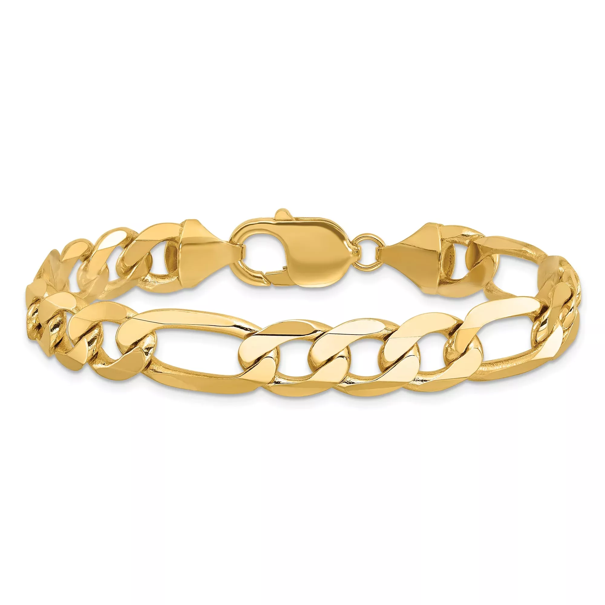 10K Yellow Gold Figaro Chain Anklet, 10 mm