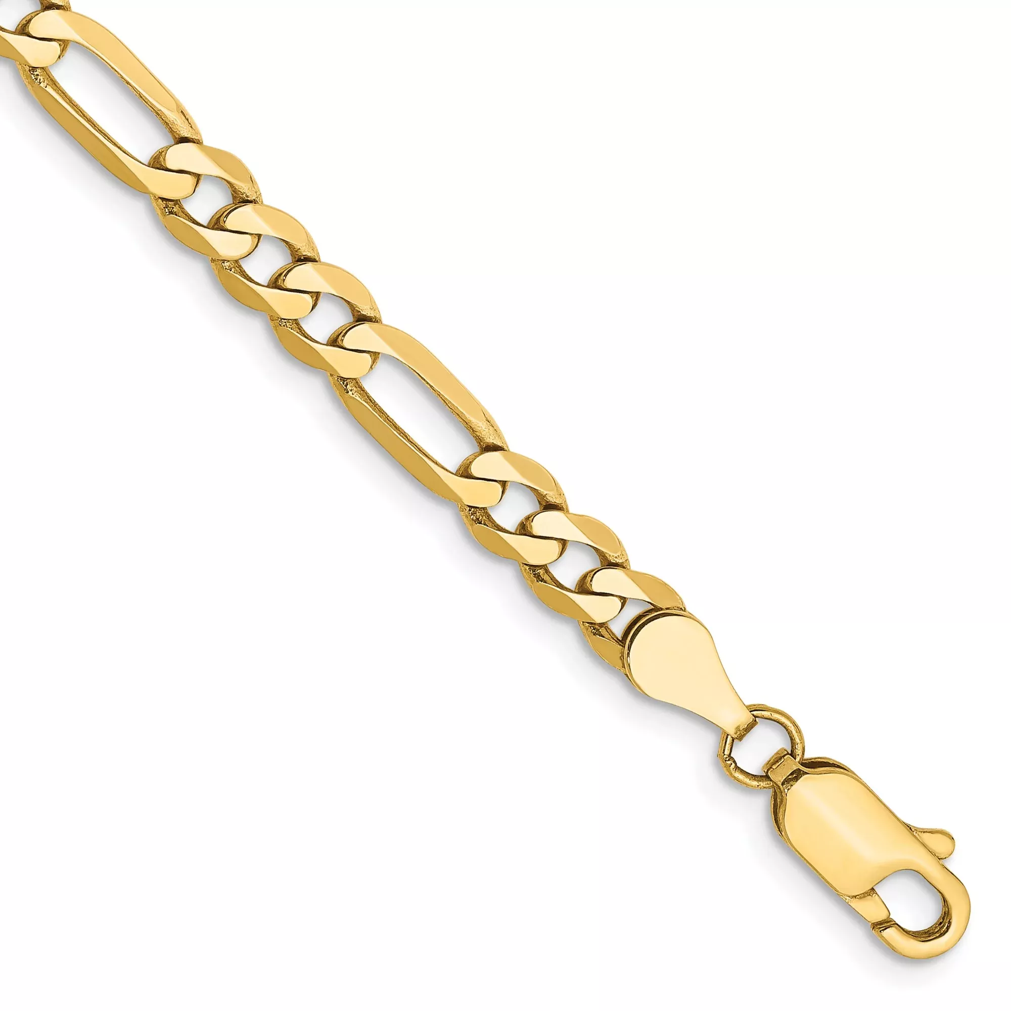 10K Yellow Gold Figaro Chain Anklet, 4.75 mm