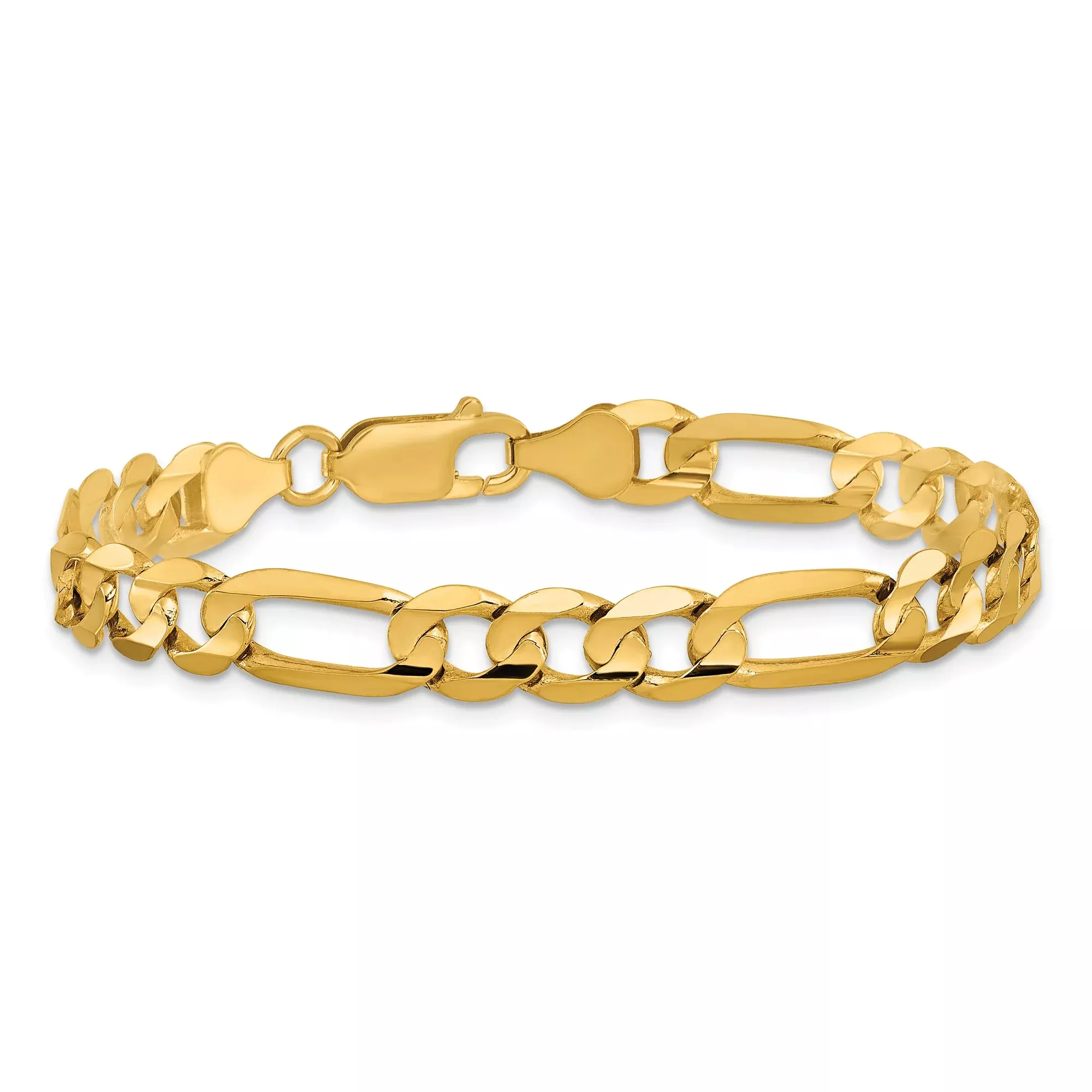 10K Yellow Gold Figaro Chain Anklet, 6.75 mm